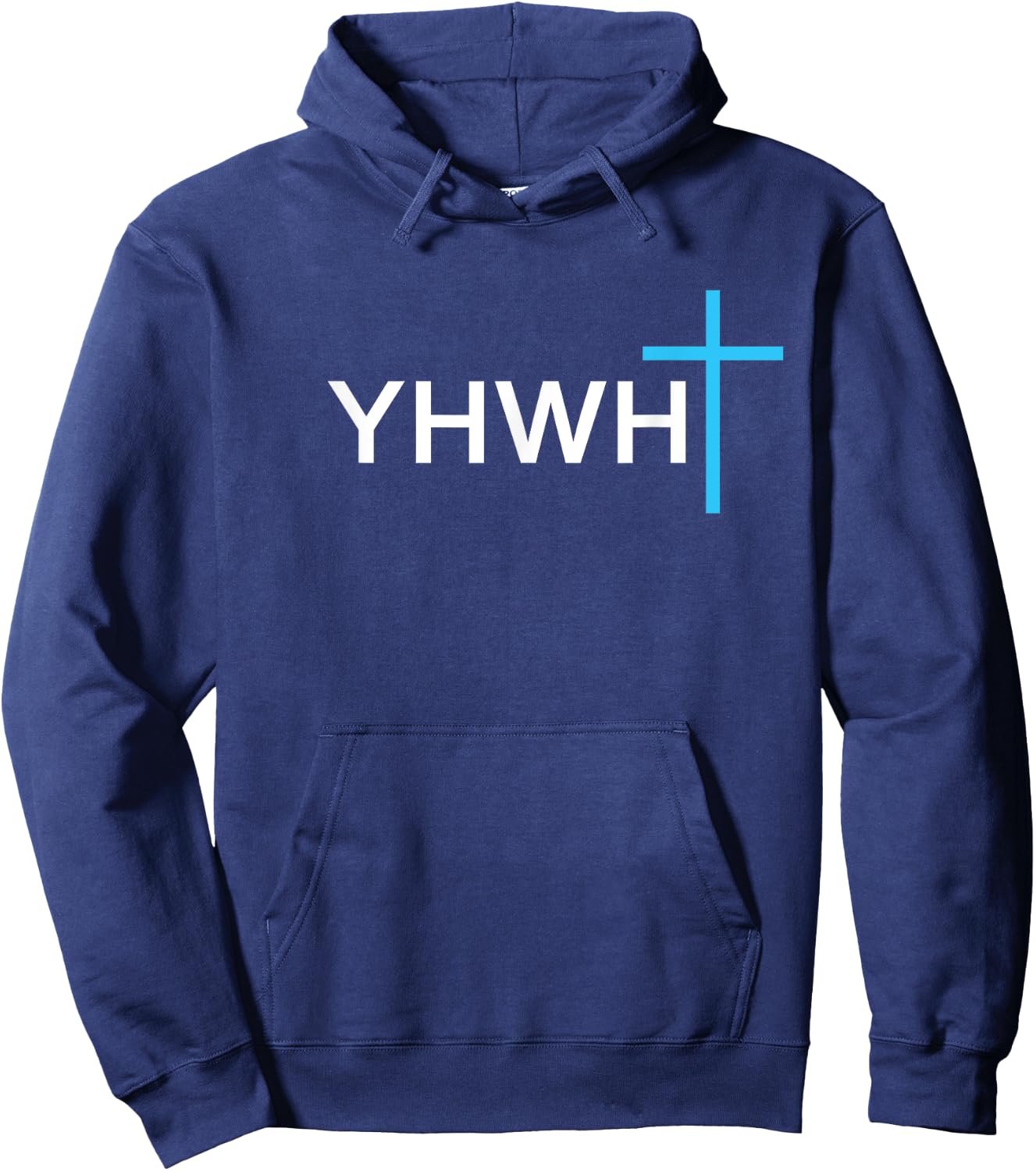 Simple Cross YHWH Yahweh Christian Jesus Name Hoodie - Hoodie | Navy