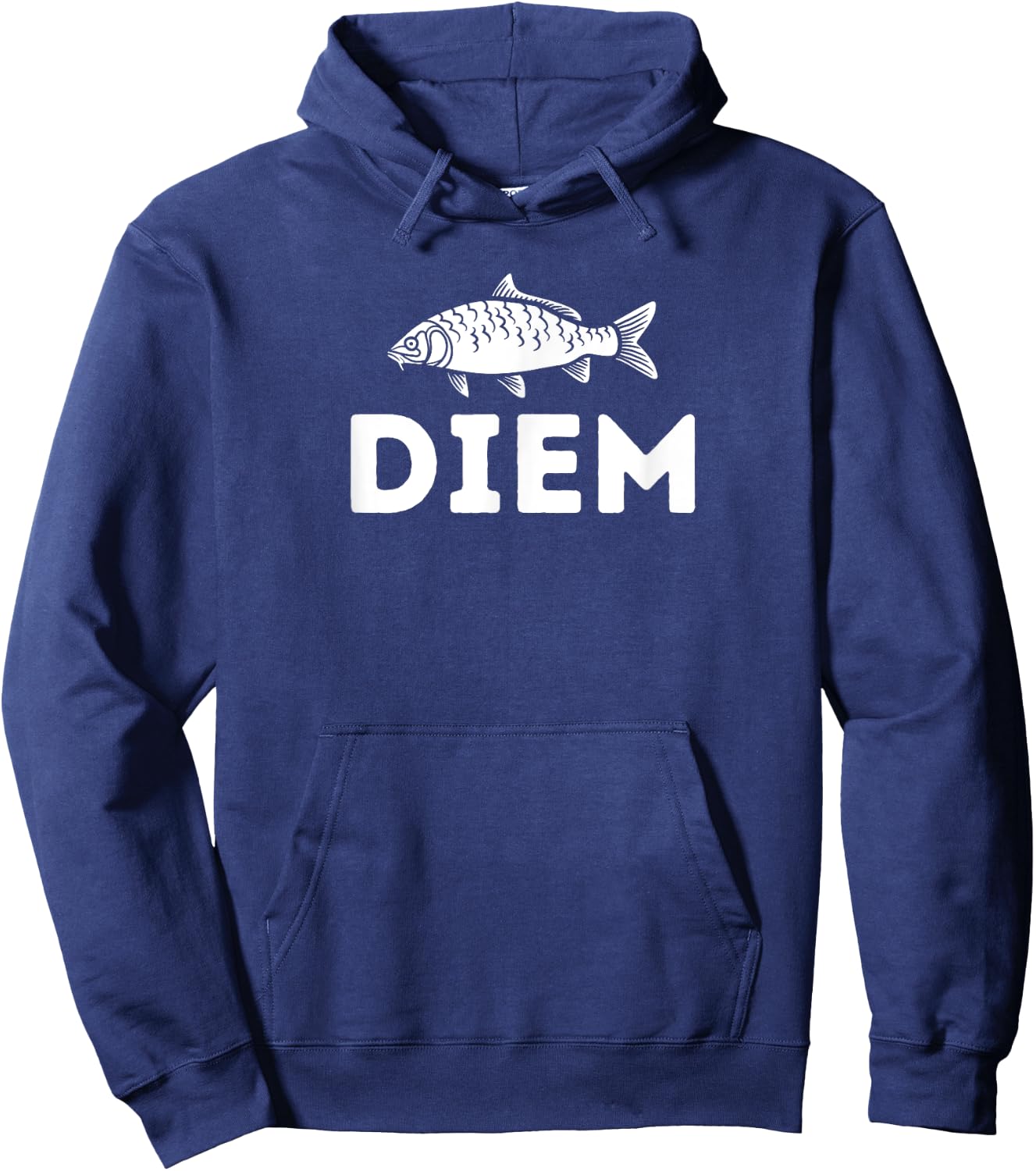 Carp Diem Fishing Funny Carpe Joke Hoodie - Hoodie | Navy