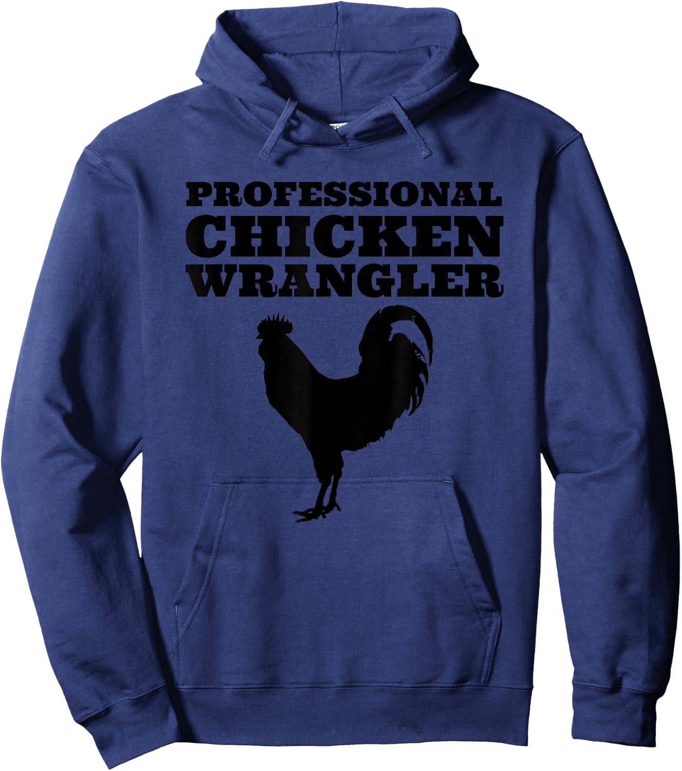 Country Cowgirl & Cowboy Howdy Co. Professional Chicken Wrangler -Adults Kids Chicken-Themed Grey Small Classic Fit Short Sleeve Hoodie - Hoodie | Navy