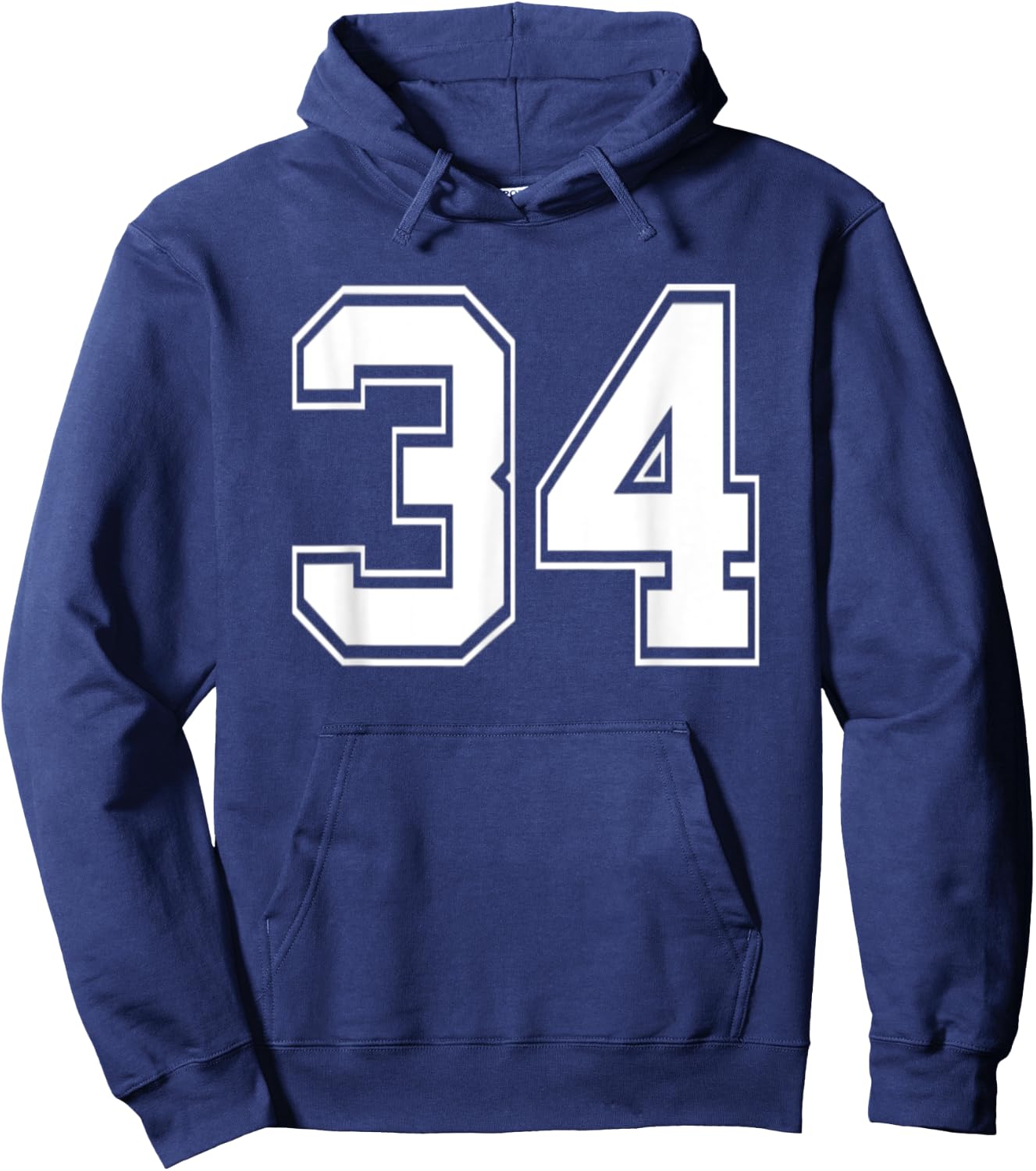 Number 34 Baseball Football Soccer Birthday Hoodie - Hoodie | Navy