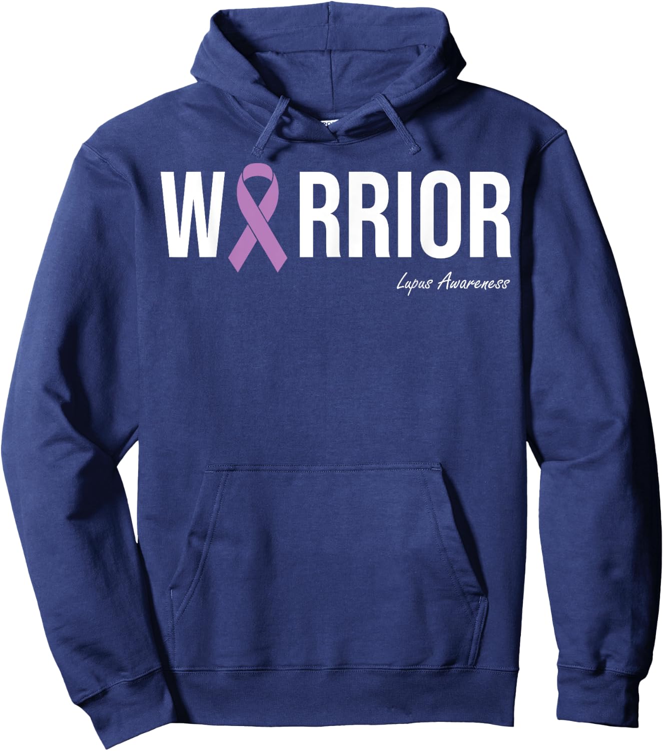Lupus Awareness Purple Ribbon Hoodie - Hoodie | Navy