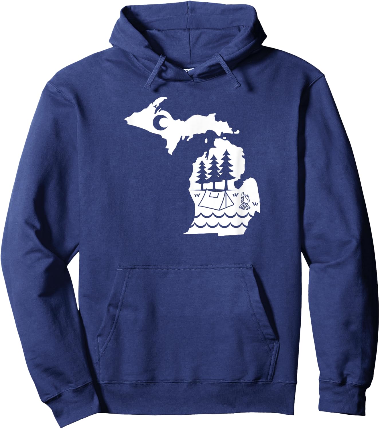 Michigan Outdoors Camping, Hiking and Exploring Hoodie - Hoodie | Navy