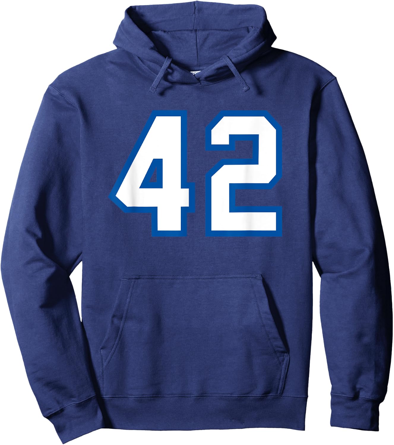 Number #42 Sport White Blue Number Hoodie - Hoodie | Navy