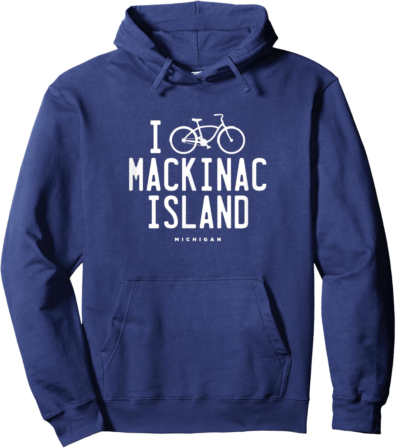 I Love Biking Mackinac Island Michigan Hoodie - Hoodie | Navy