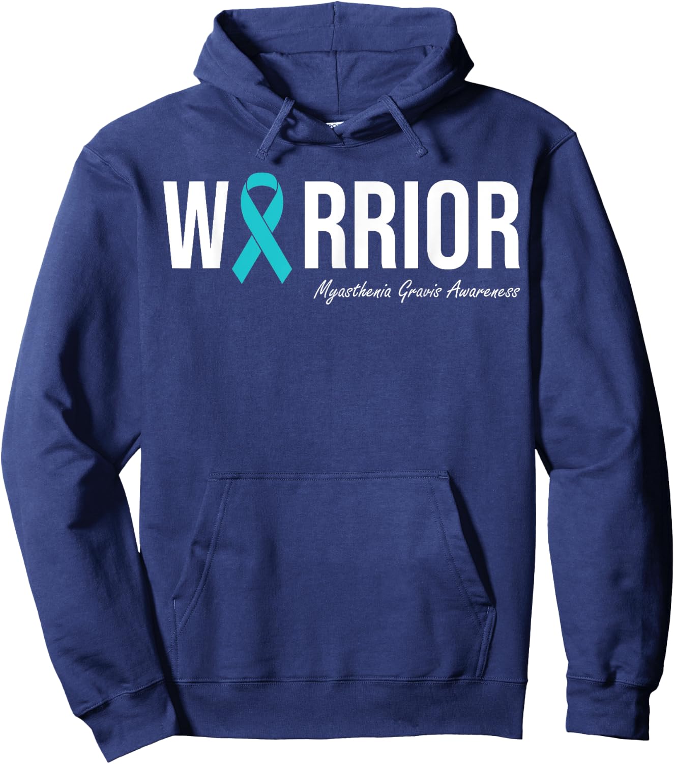 Myasthenia Gravis Awareness Teal Ribbon Hoodie - Hoodie | Navy
