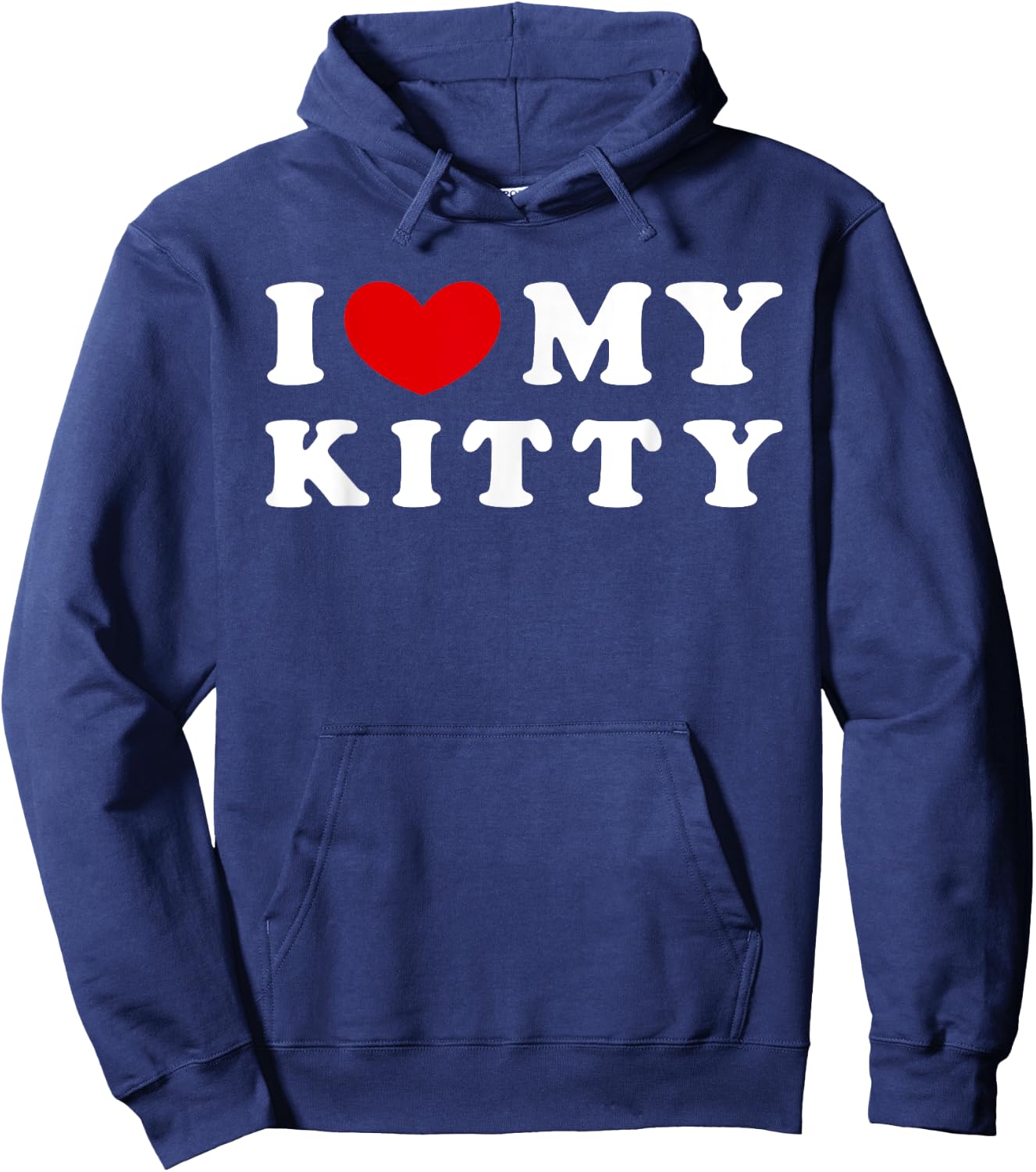 I Love My Kitty, I Heart My Kitty Hoodie - Hoodie | Navy