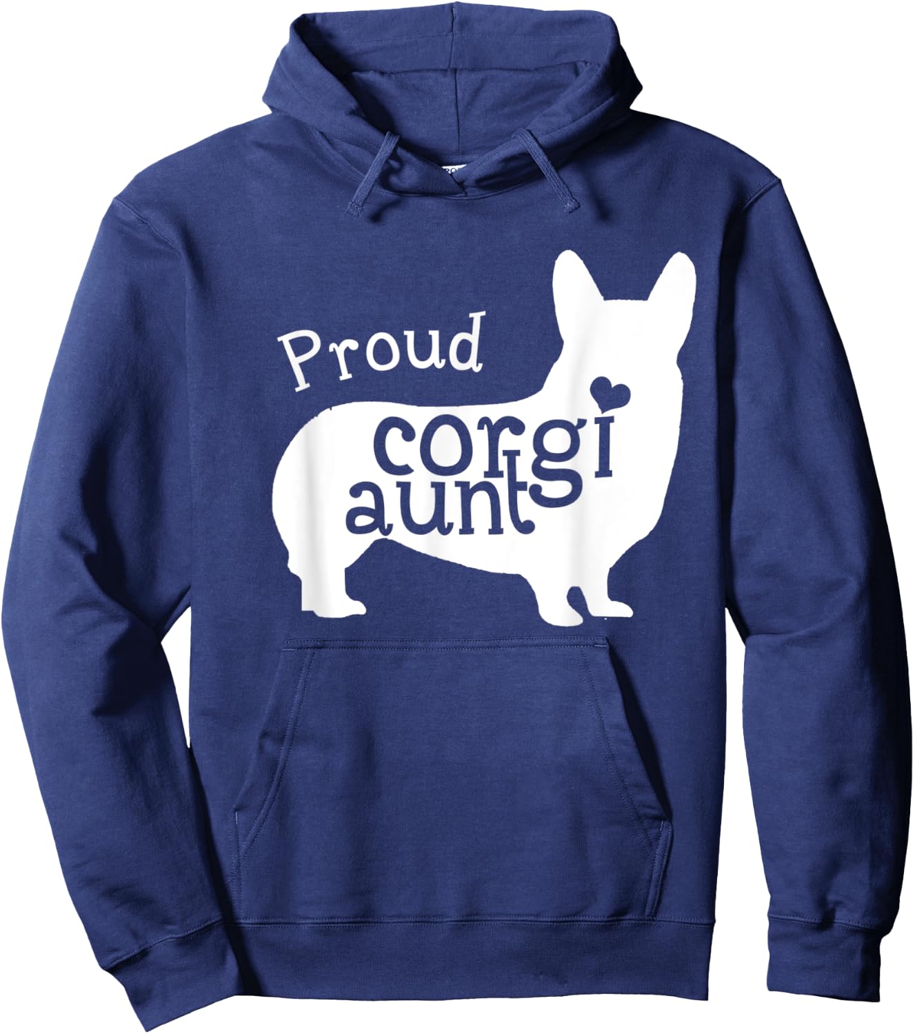 Proud Corgi Aunt Funny Mother's Day Dog Lover Hoodie - Hoodie | Navy