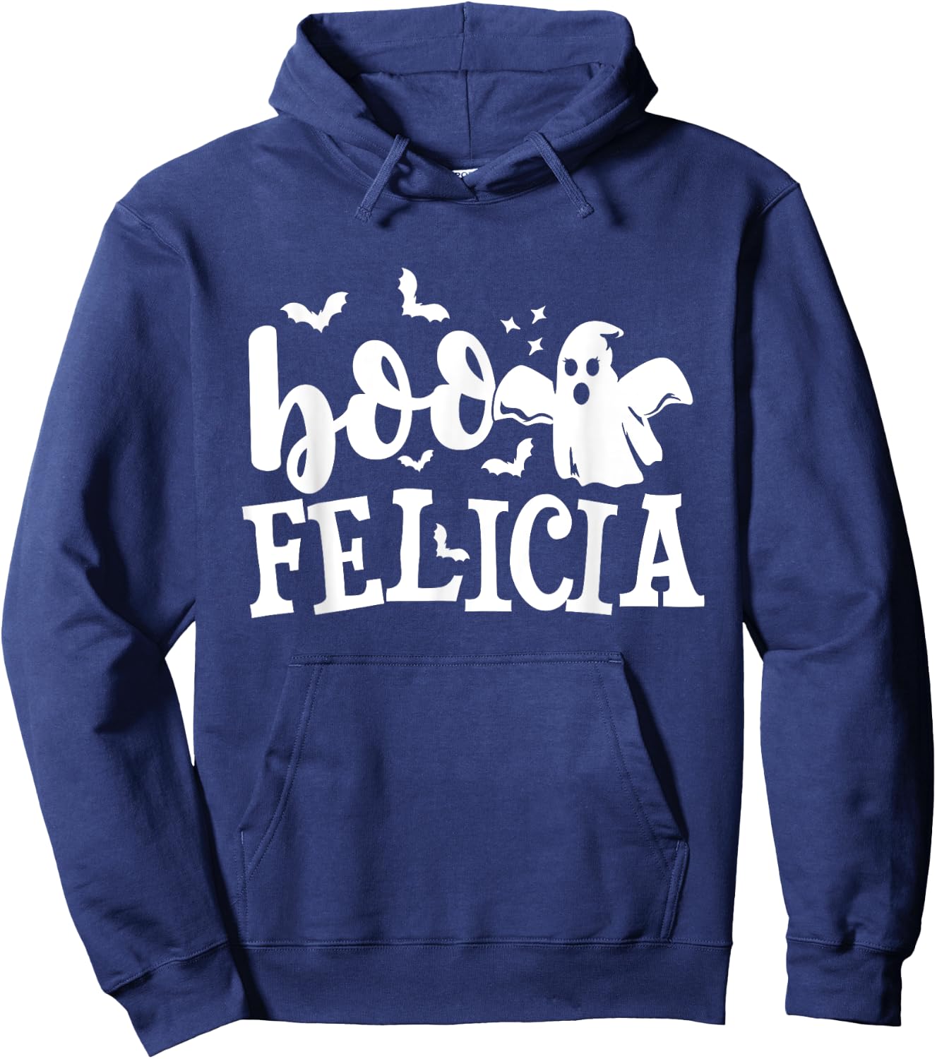 Boo Felicia - Halloween Ghost Bat Pun Hoodie - Hoodie | Navy
