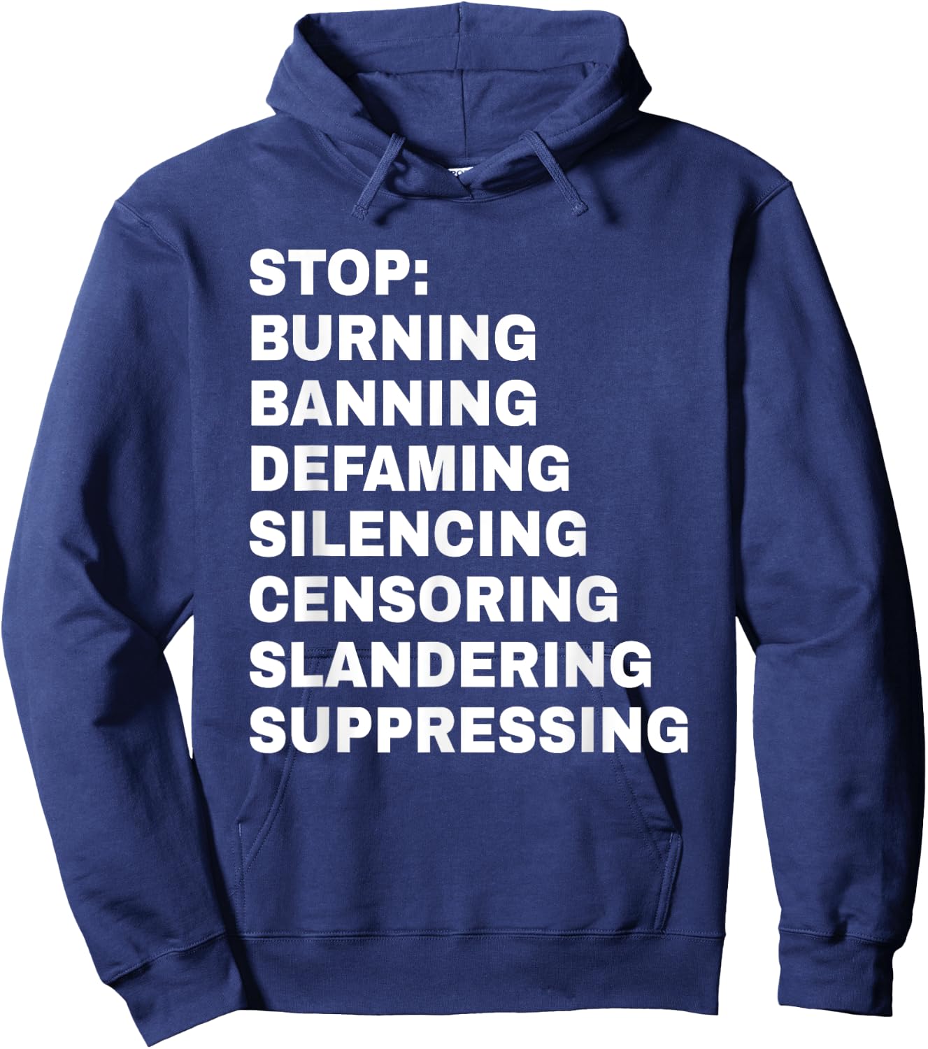 Free Speech Anti Censorship First Amendment Hoodie - Hoodie | Navy