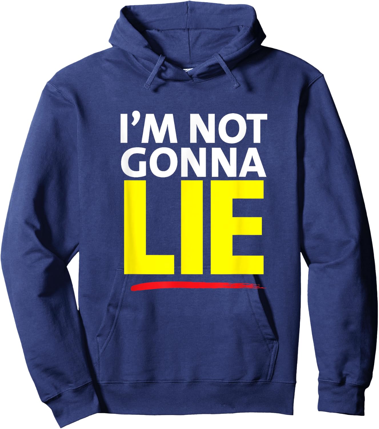 Not Gonna Lie NGL Meme Bold Graphic Hoodie - Hoodie | Navy