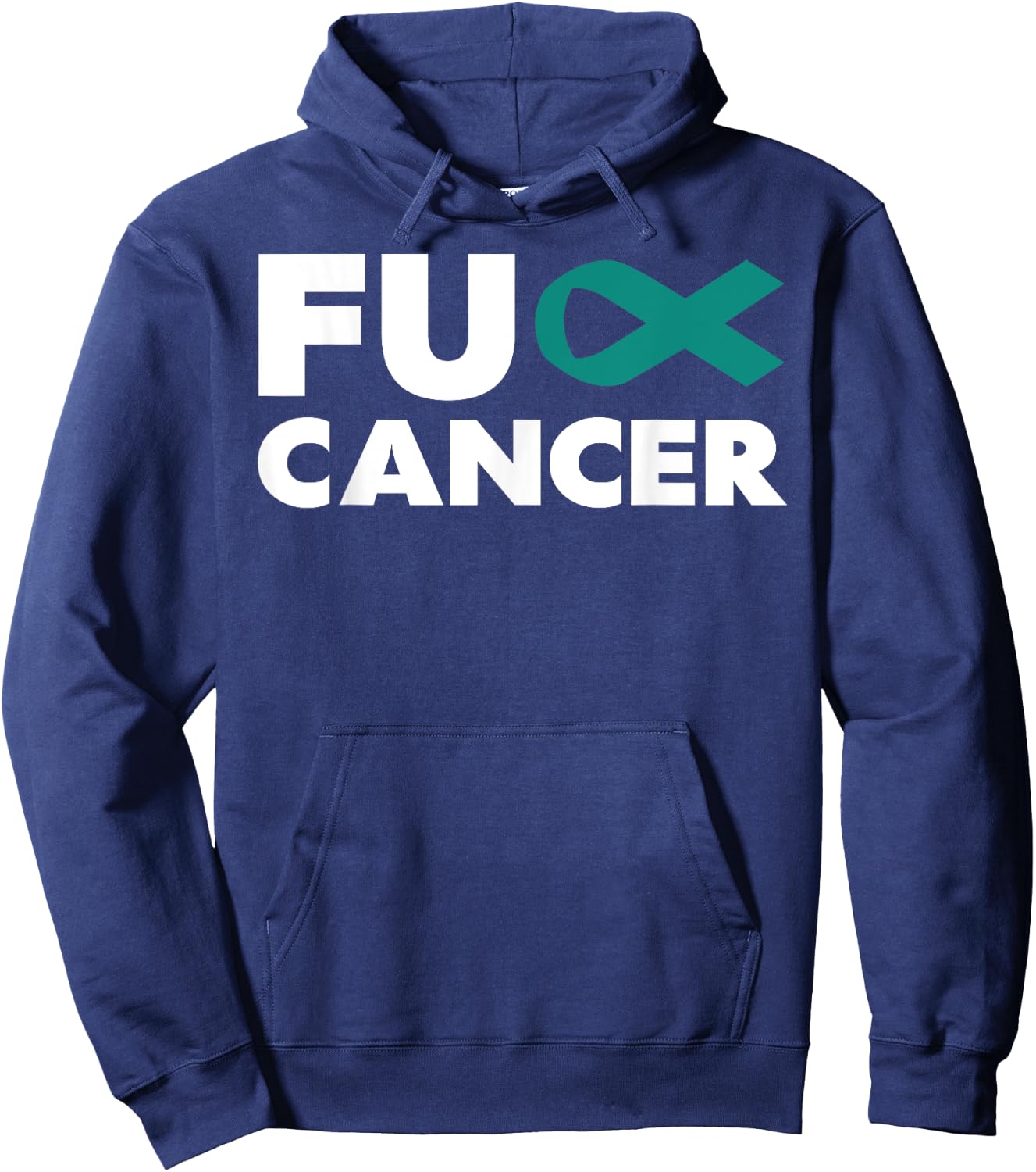 Fuck-Cancer - Fuck-Ovarian Cancer Awareness Hoodie - Hoodie | Navy