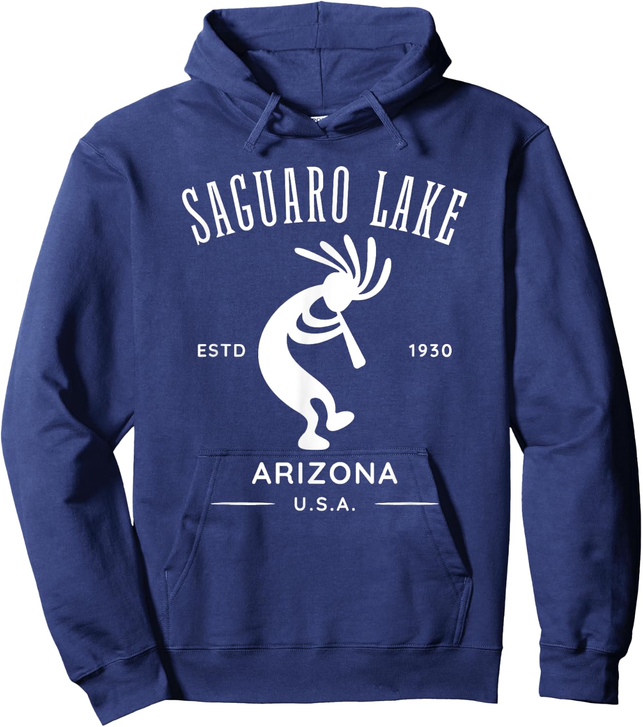 Saguaro Lake Arizona Dancing Kokopelli Design Hoodie - Hoodie | Navy