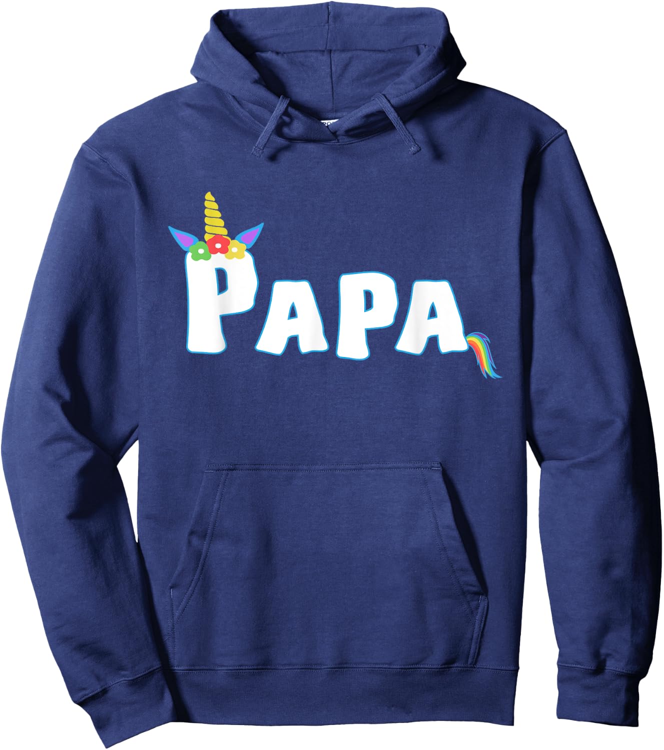 Unicorn Birthday Girl Funny Papa Grandpa Family Hoodie - Hoodie | Navy