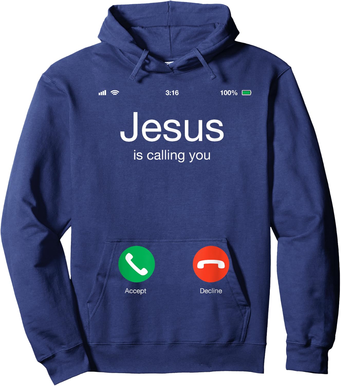 Jesus Calling You Do You Accept? Religious Hoodie - Hoodie | Navy