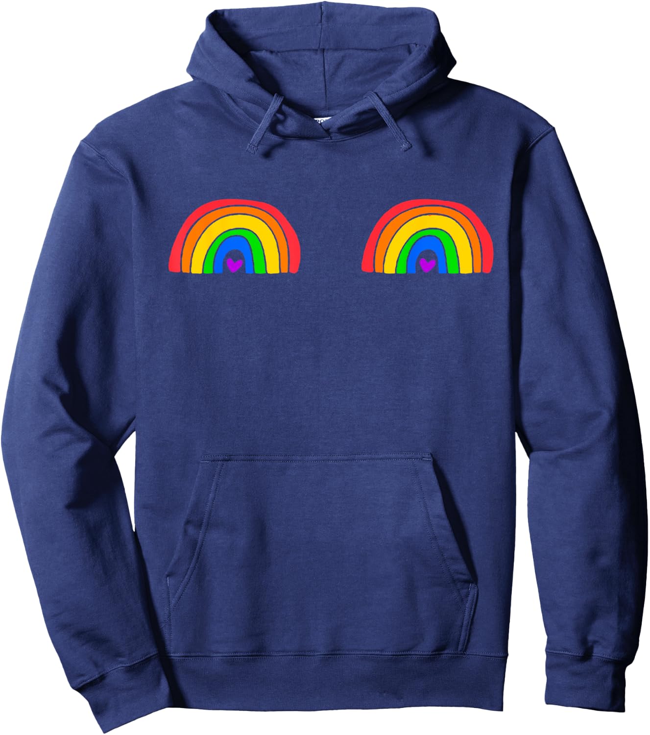 Rainbow Boobs Pride Hoodie - Hoodie | Navy