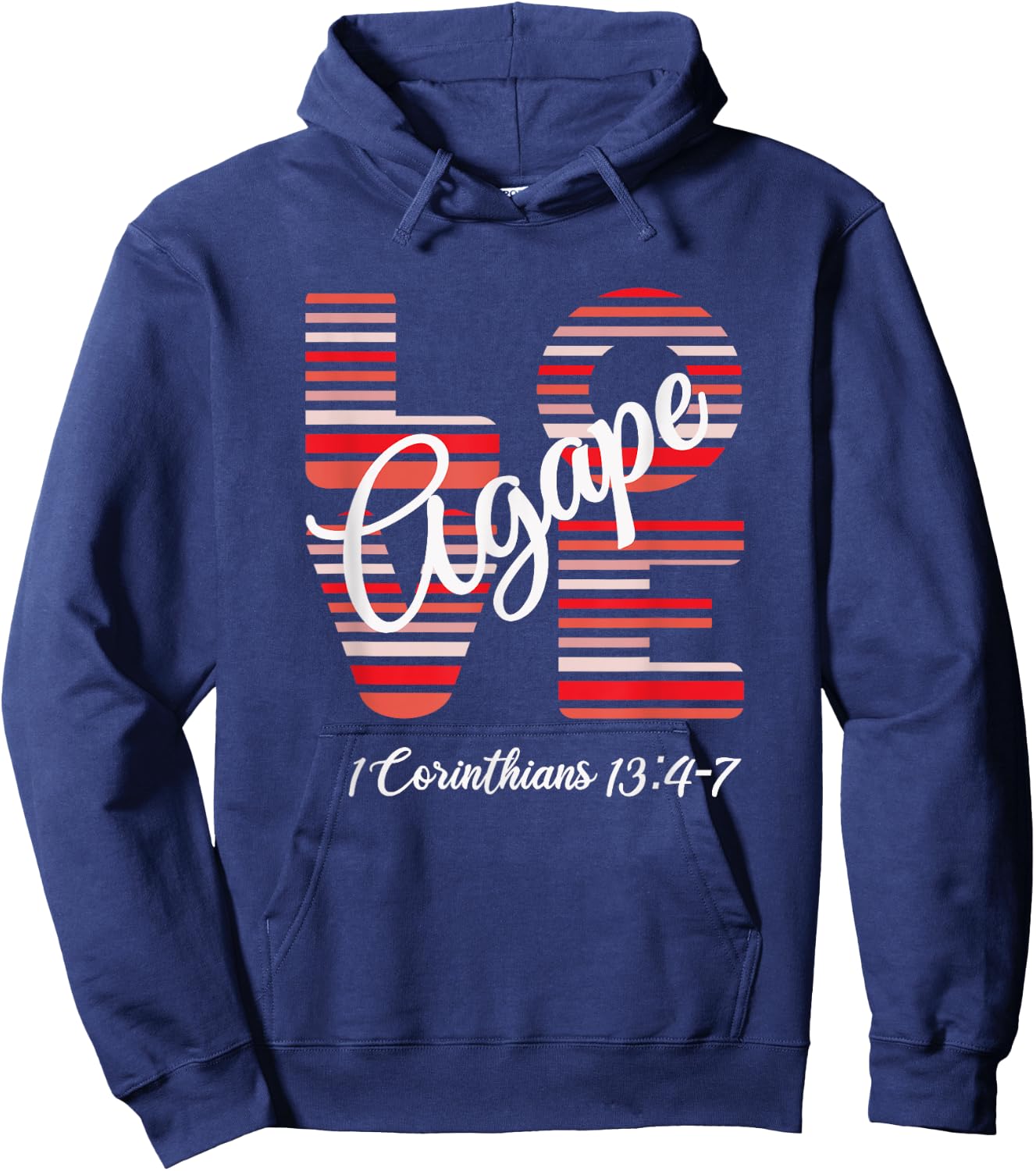 Agape Love Inspirational Christian Hoodie - Hoodie | Navy