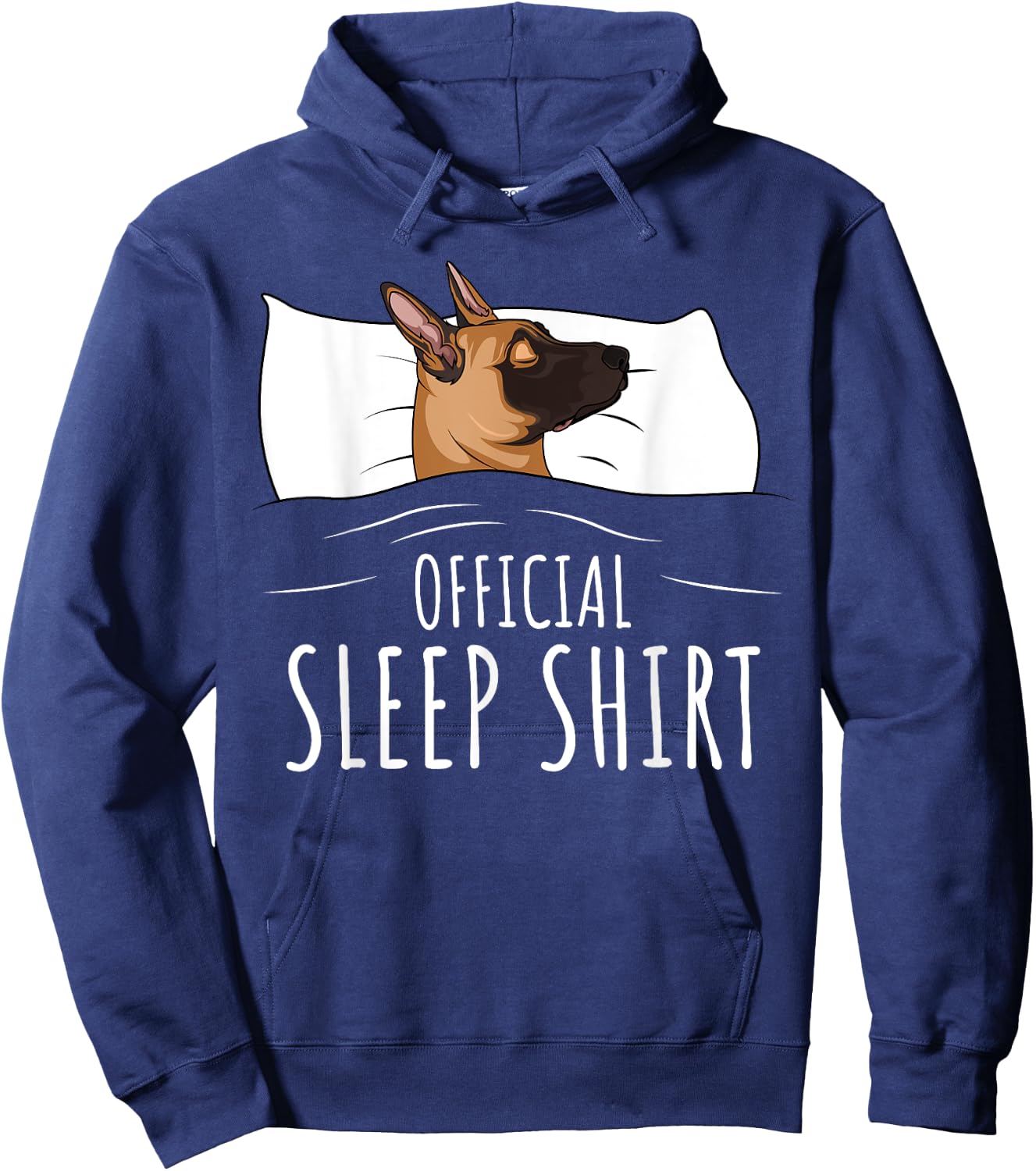 Official Sleep Shirt Malinois Dog Hoodie - Hoodie | Navy