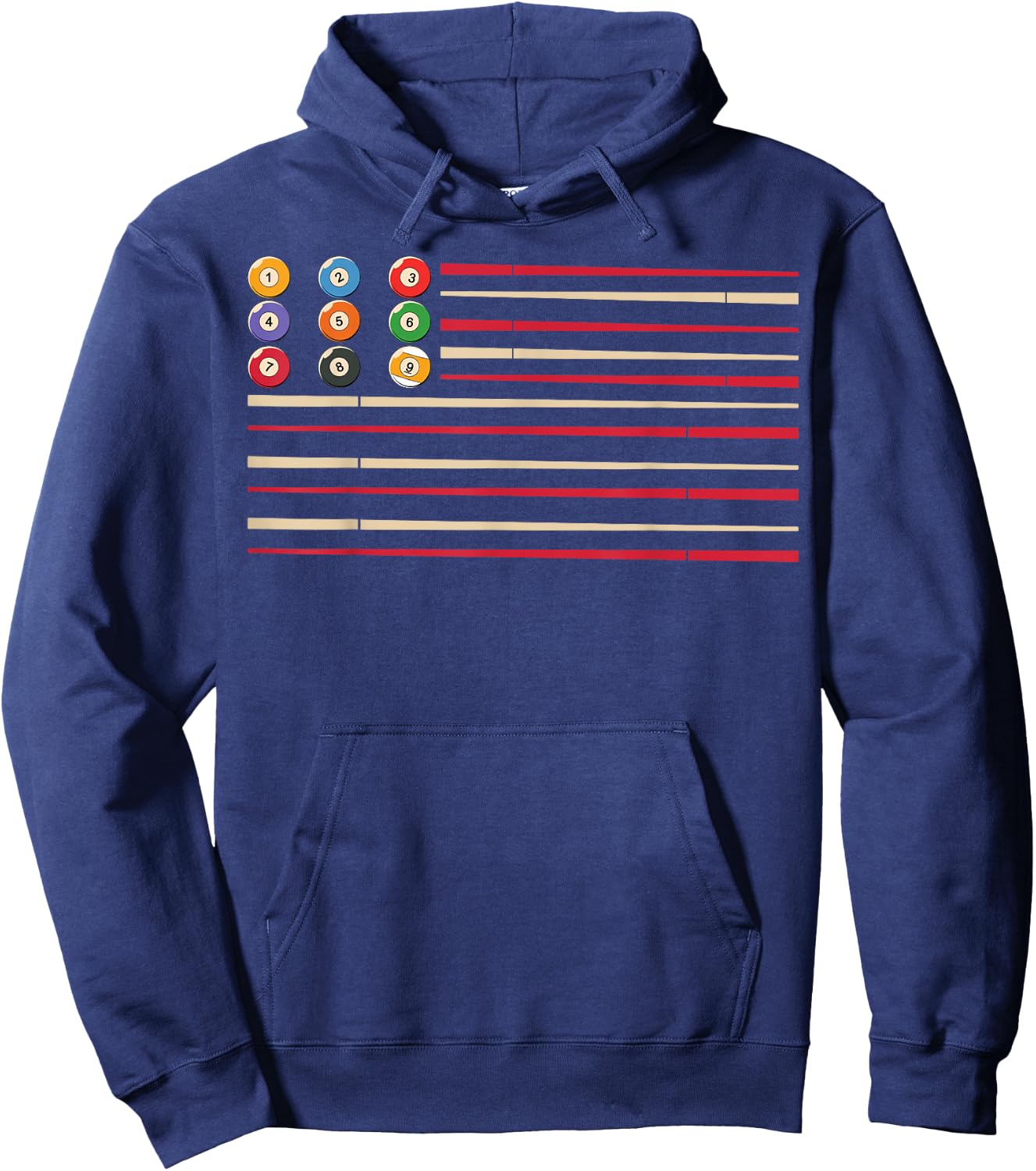 Billiard Player US Flag Pool Snooker Hoodie - Hoodie | Navy