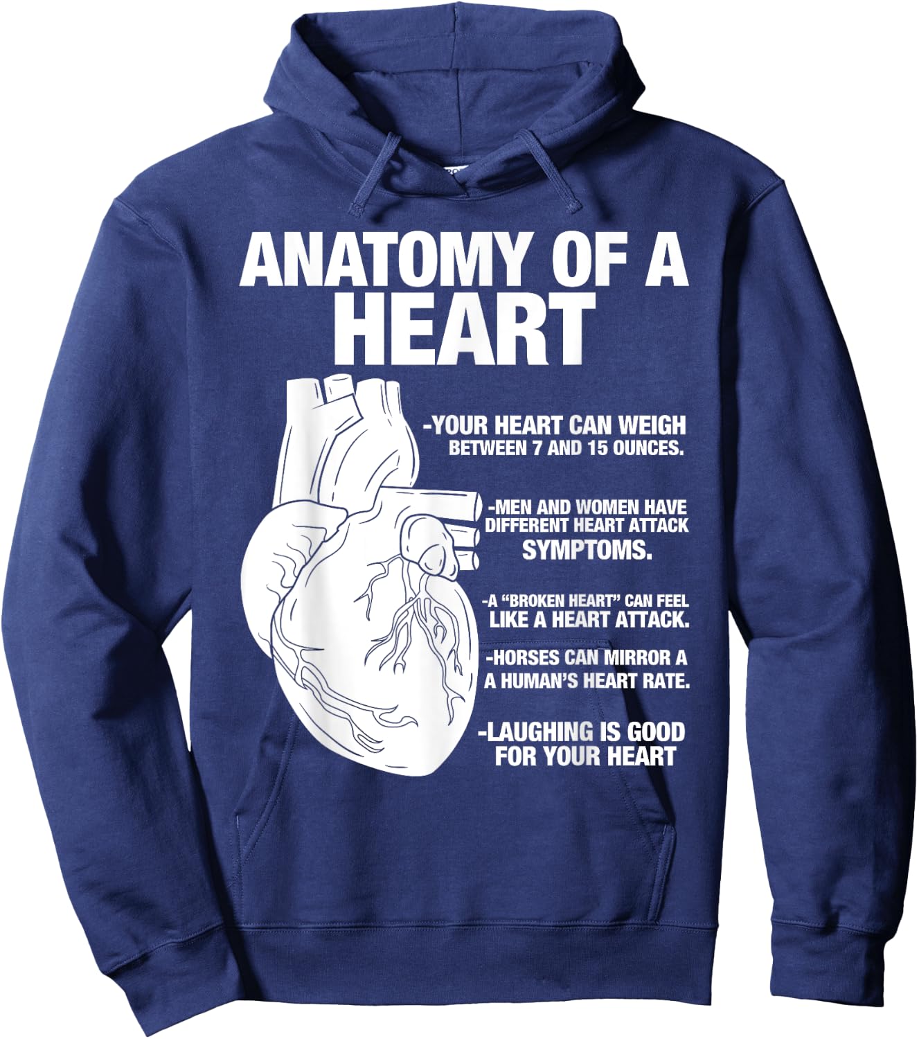 Anatomical Heart - Cool Cardiologist Design Hoodie - Hoodie | Navy