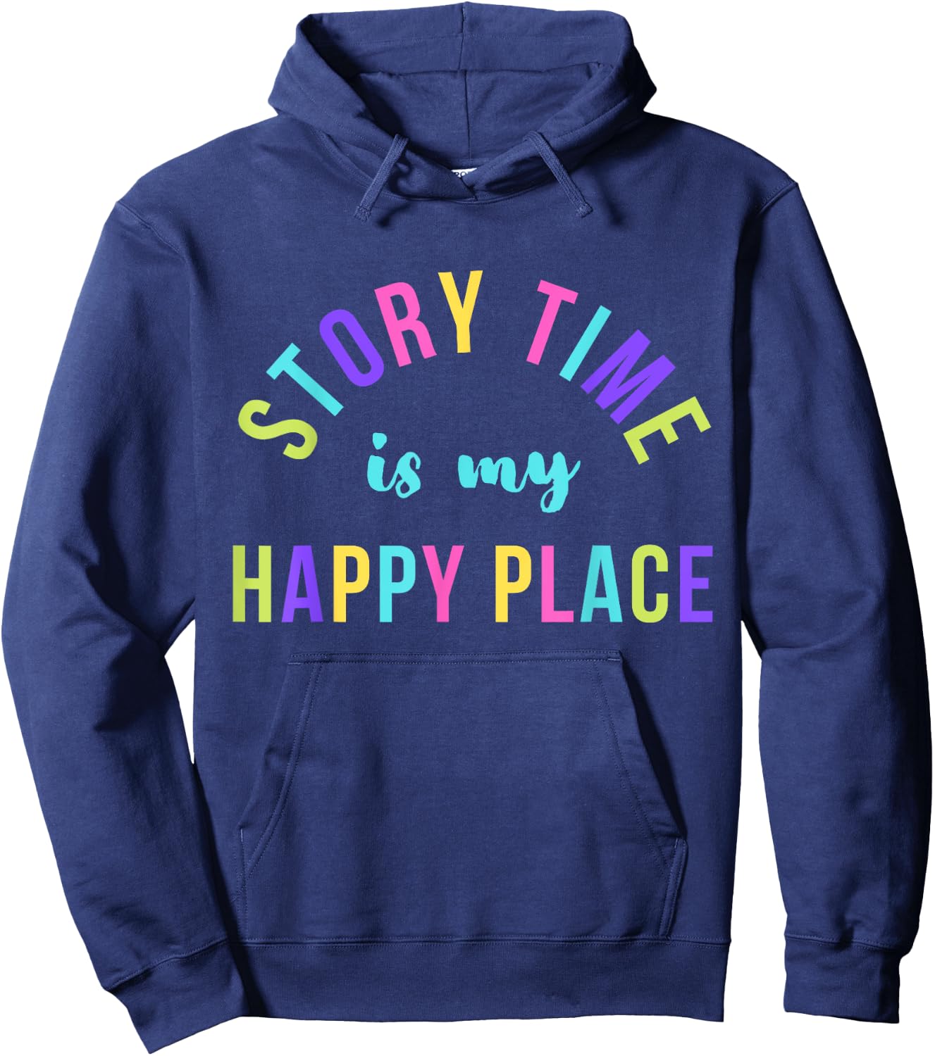 Librarian Reading Story Time is my Happy Place Hoodie - Hoodie | Navy