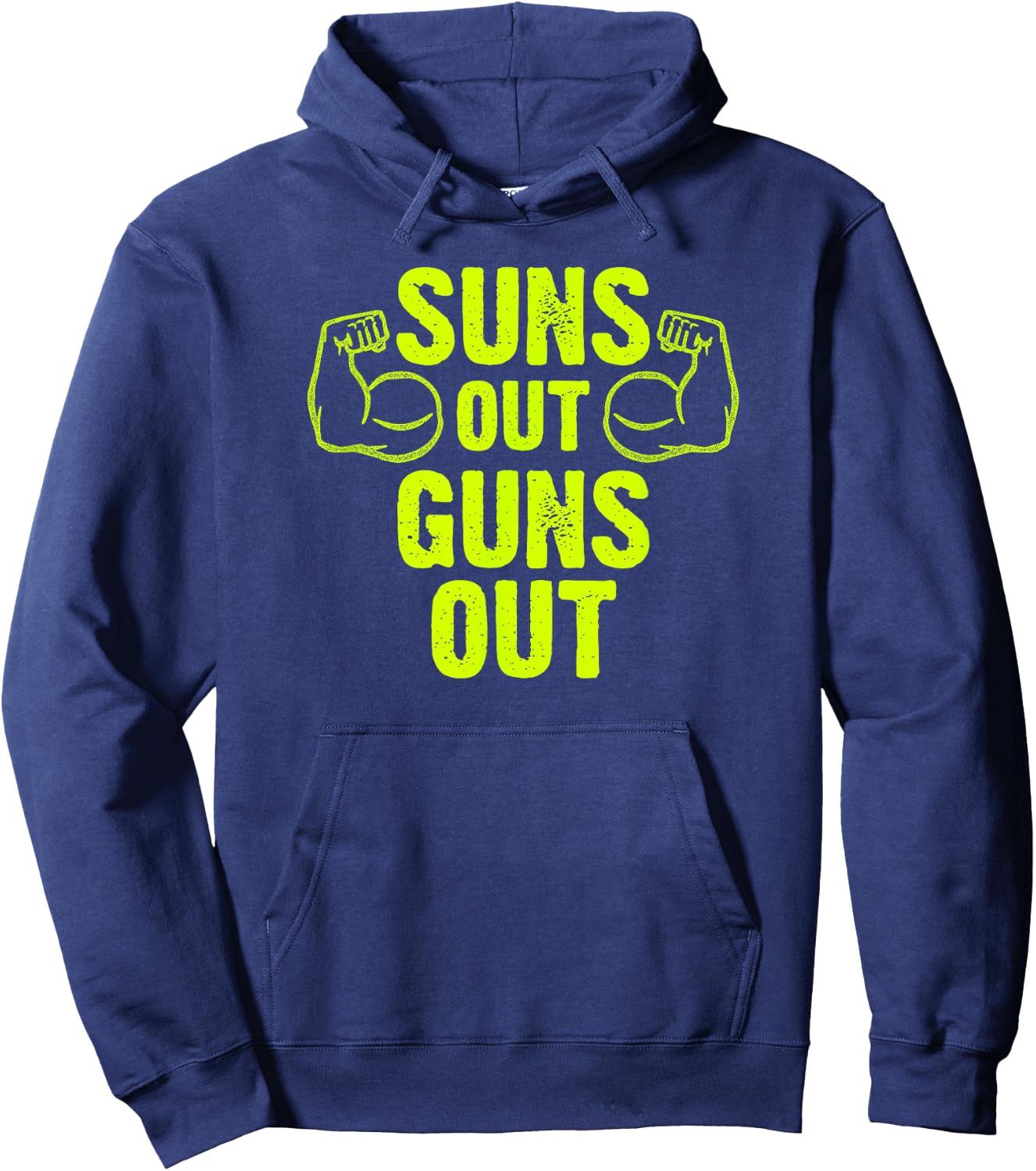 Trendy Suns Out Guns Out Muscles lyrics Hoodie - Hoodie | Navy