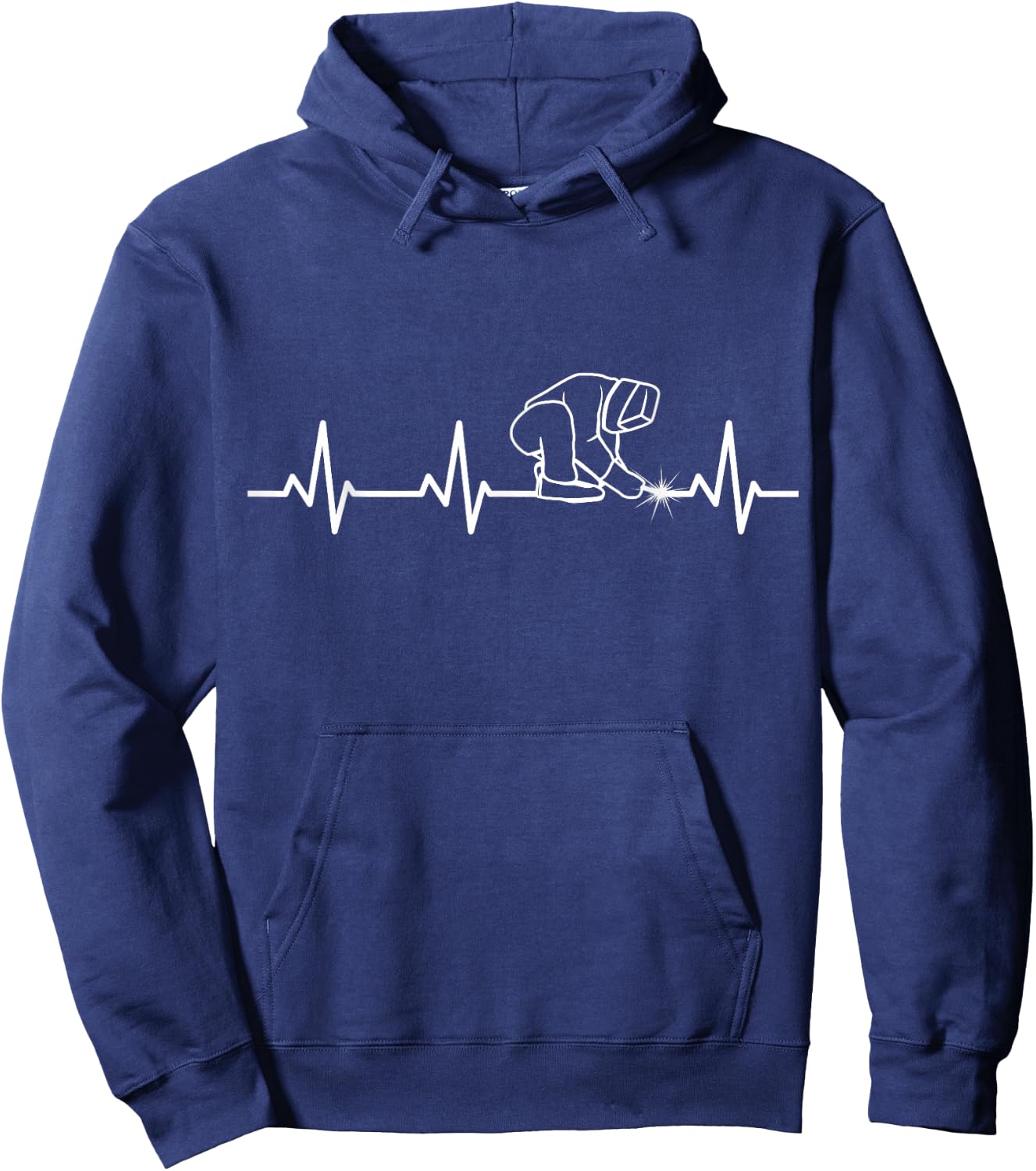 Funny Welder Heartbeat Welding Enthusiast Hoodie - Hoodie | Navy