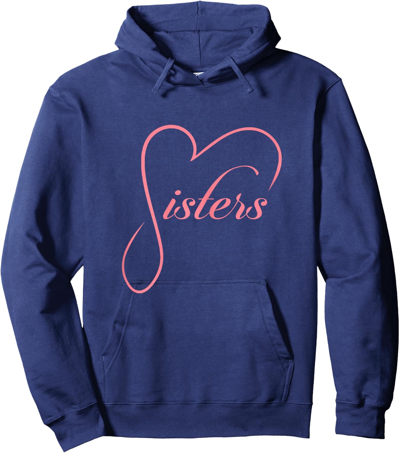 Sisters Heart Design Siblings Love Family Sis Hoodie - Hoodie | Navy
