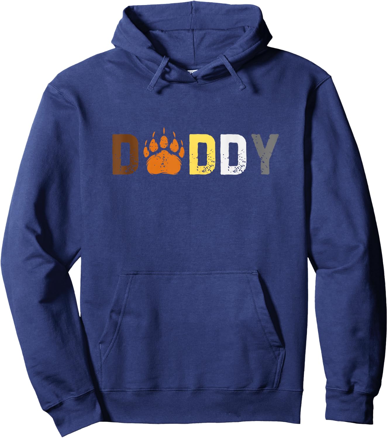 Gay Daddy Bear Pride Subtle Retro Style Hoodie - Hoodie | Navy