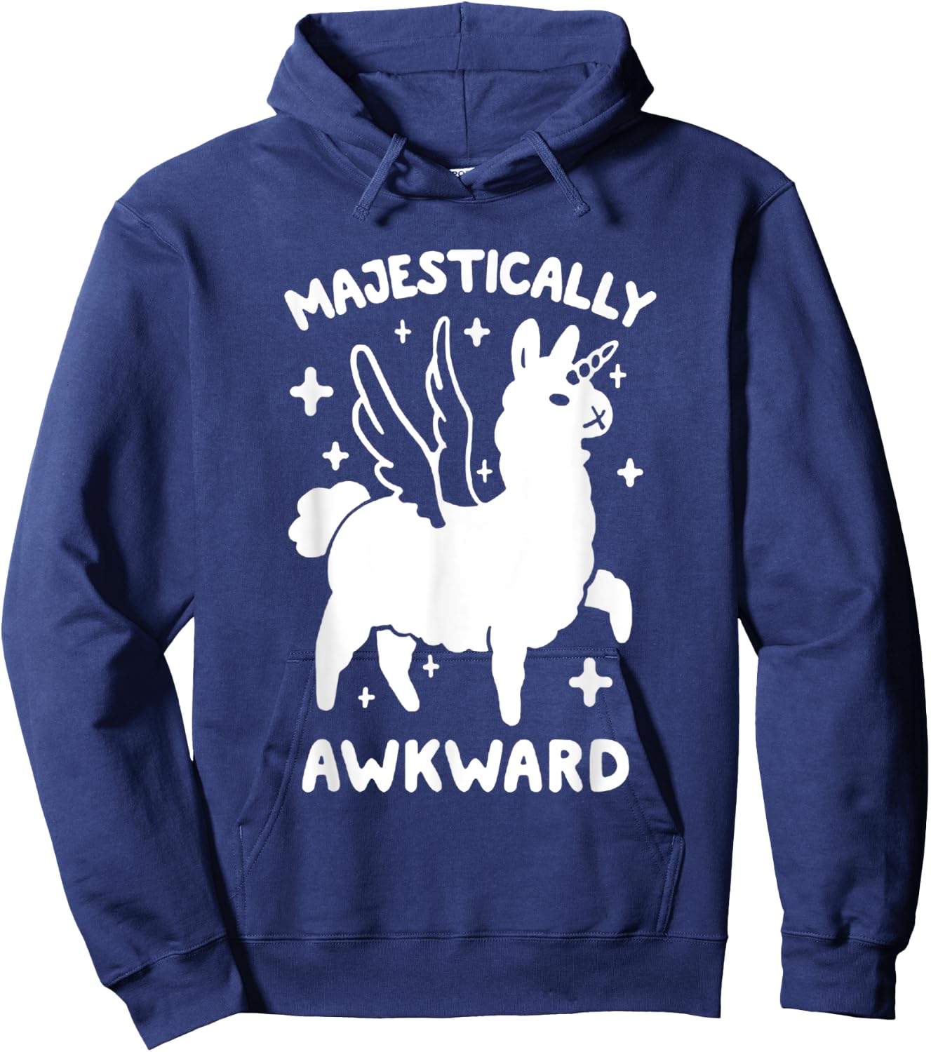 Majestically Awkward Llamacorn Funny Cute Llama Hoodie - Hoodie | Navy