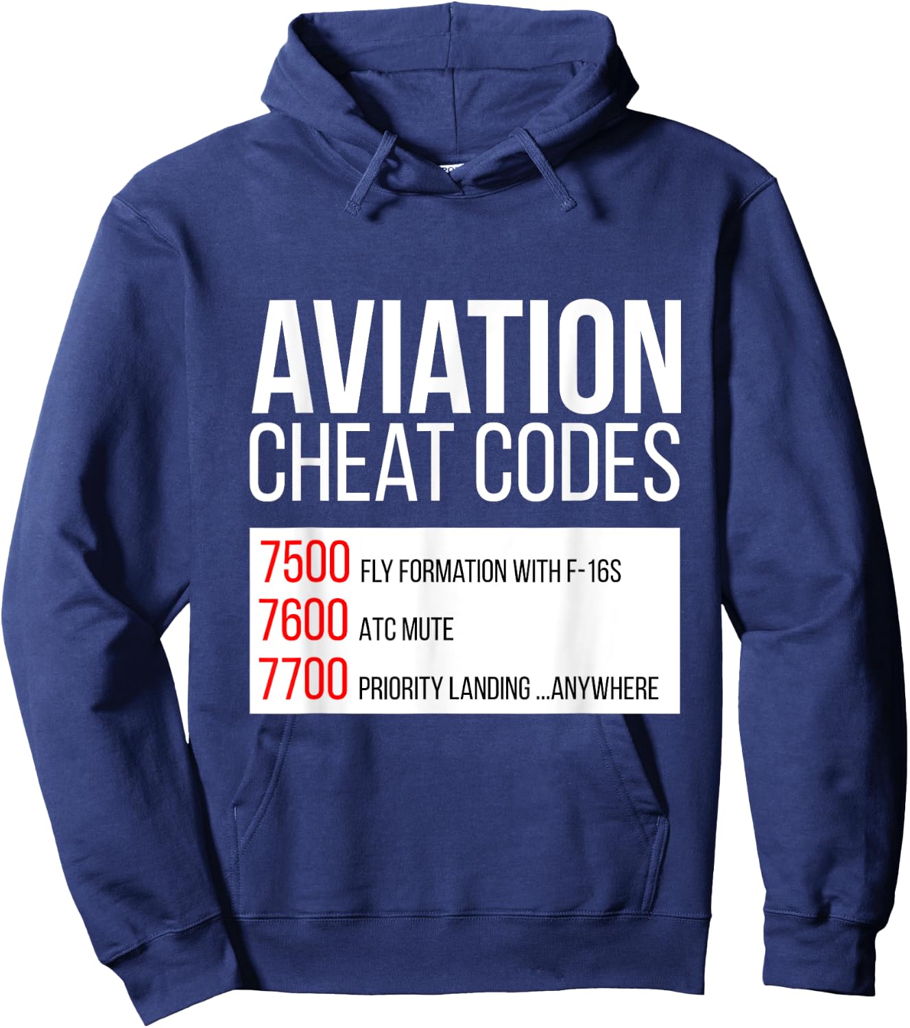 Aviation Cheat Codes - Fun for Pilots and ATC Hoodie - Hoodie | Navy