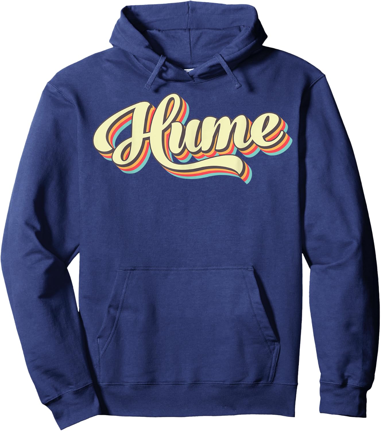 Hume Retro Art Baseball Font Vintage Hoodie - Hoodie | Navy