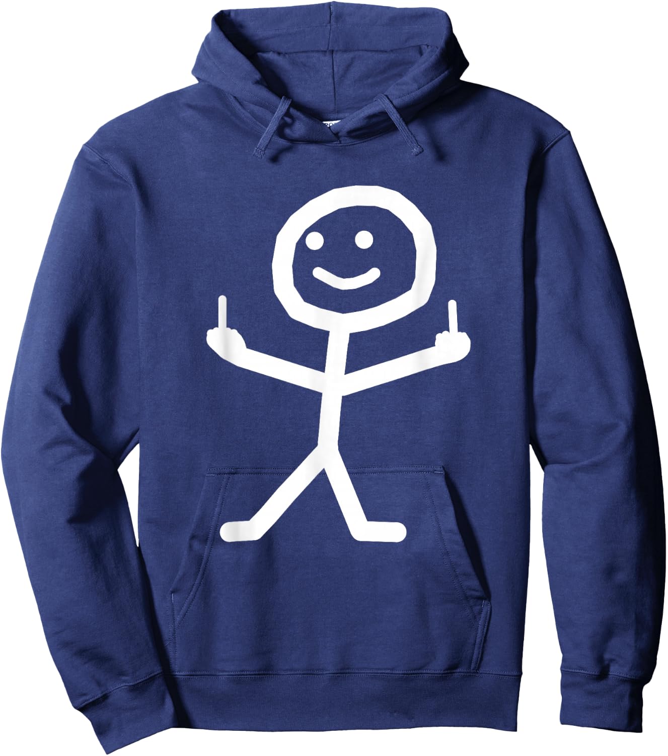 Funny stick man with middle finger gift Hoodie - Hoodie | Navy
