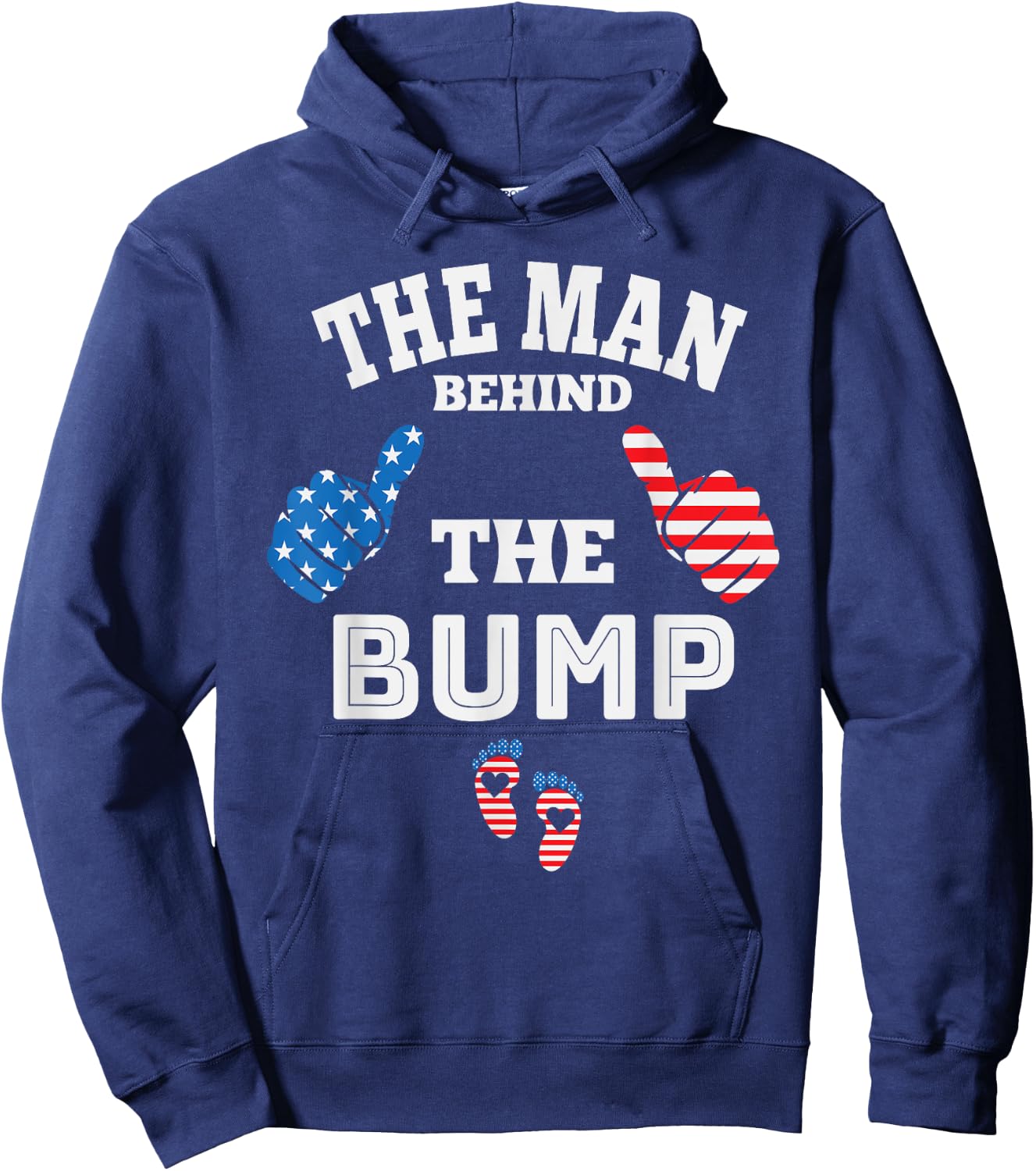 The Man Behind The Baby Bump, July 4th Hoodie - Hoodie | Navy