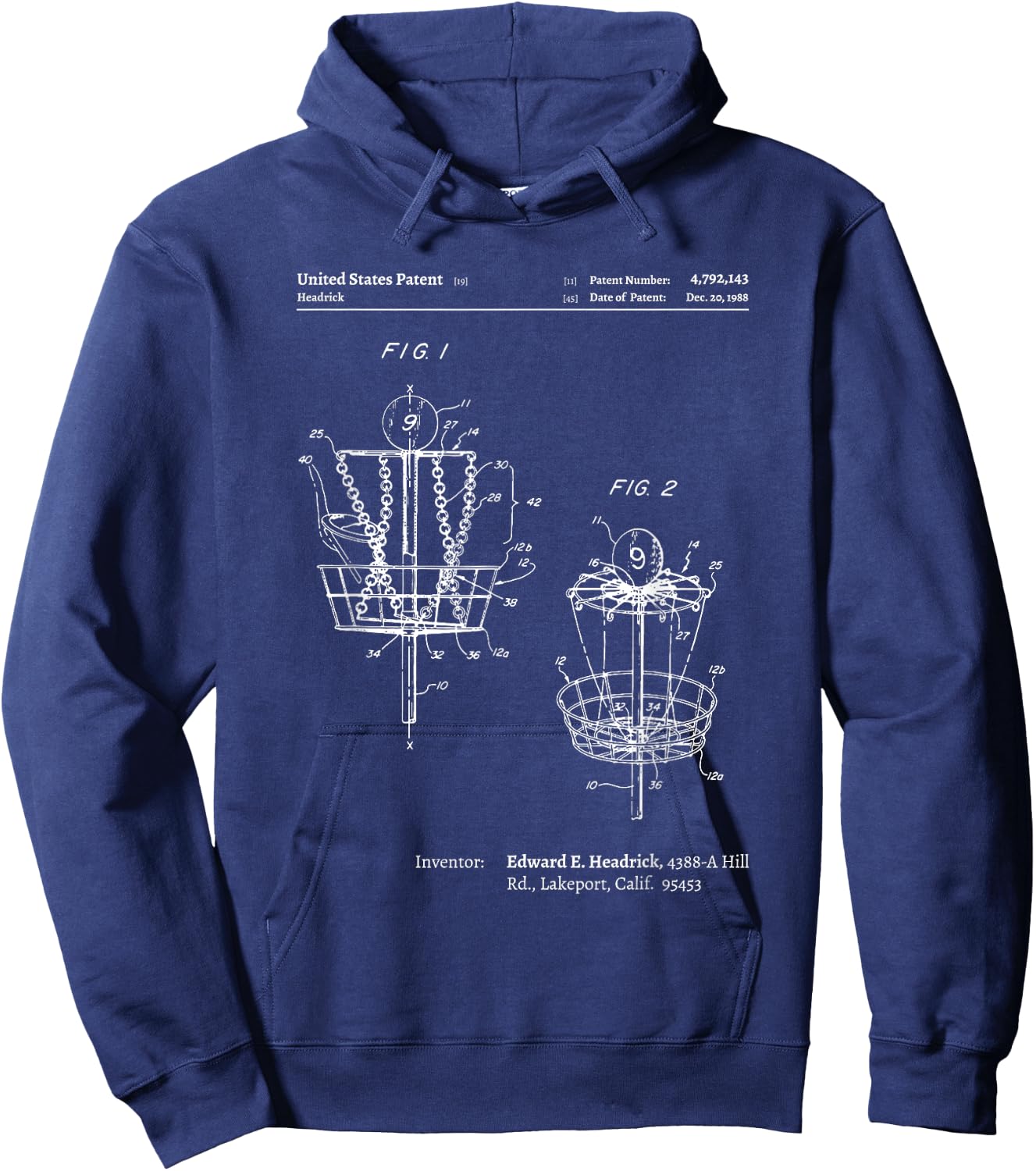 Disc Golf Women - Disc Golf Patent Hoodie - Hoodie | Navy