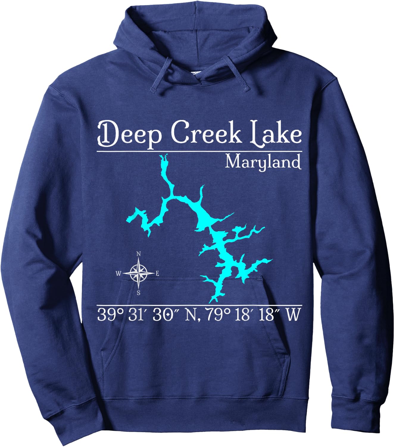 Deep Creek Lake, Maryland Hoodie - Hoodie | Navy