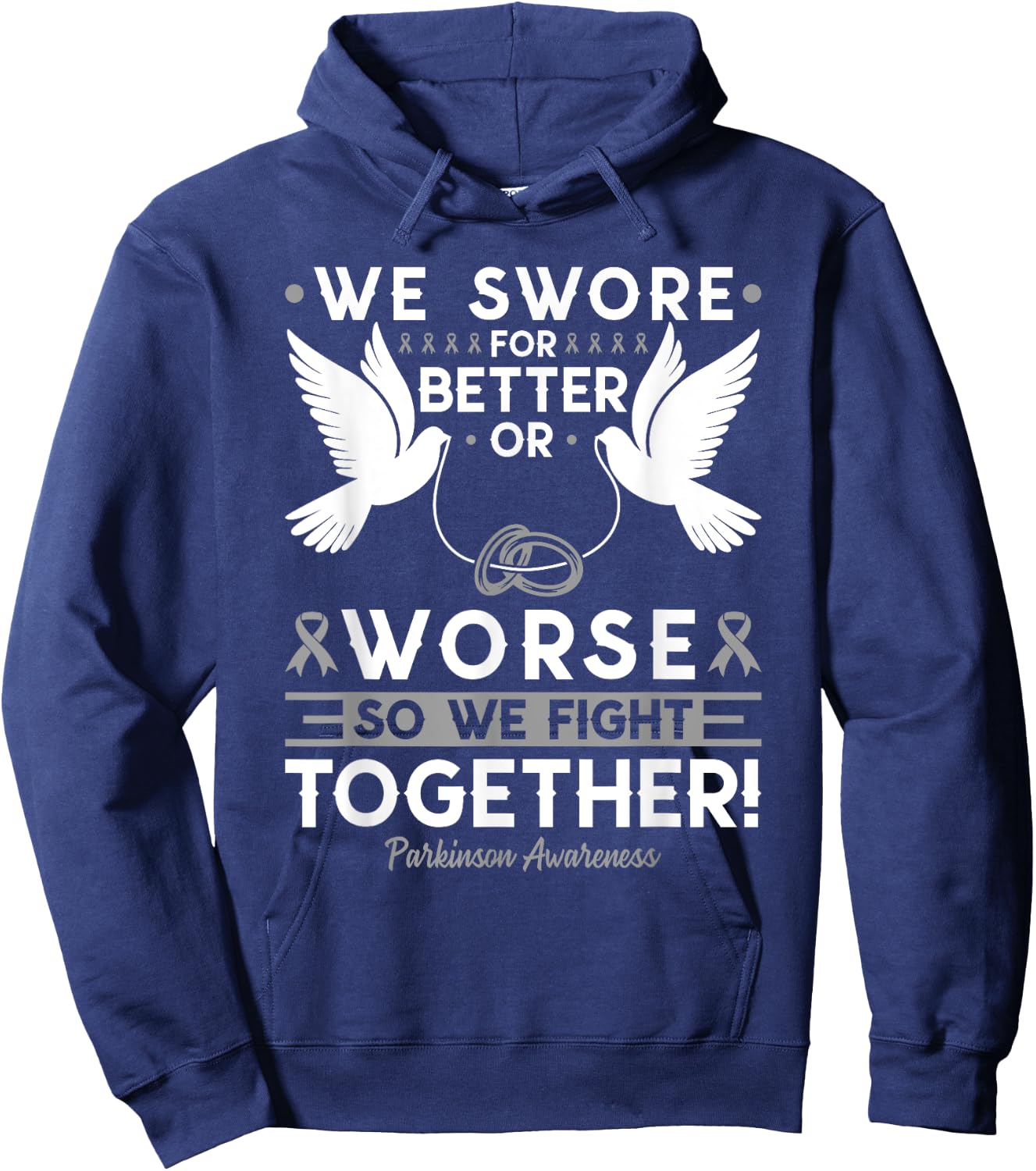 Parkinson Awareness Spouse Husband Wife Support Hoodie - Hoodie | Navy