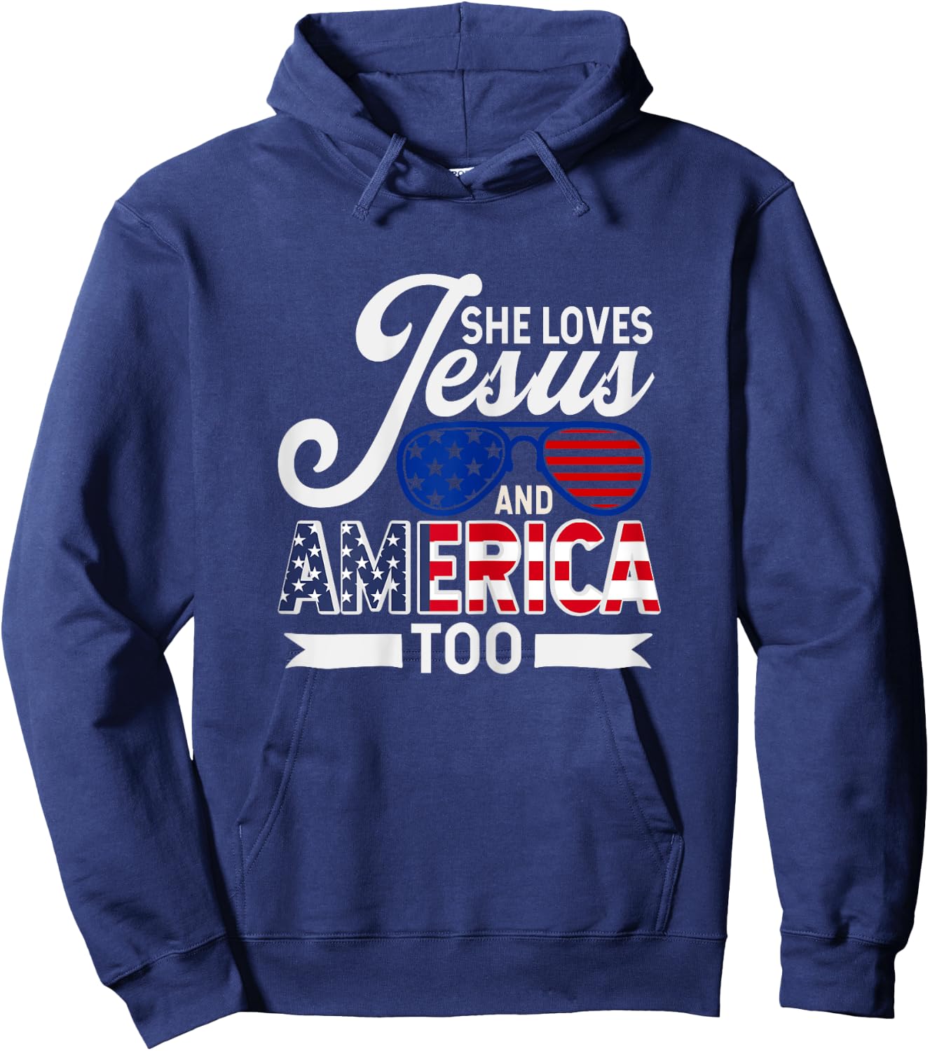 She Loves Jesus And America Too Hoodie - Hoodie | Navy