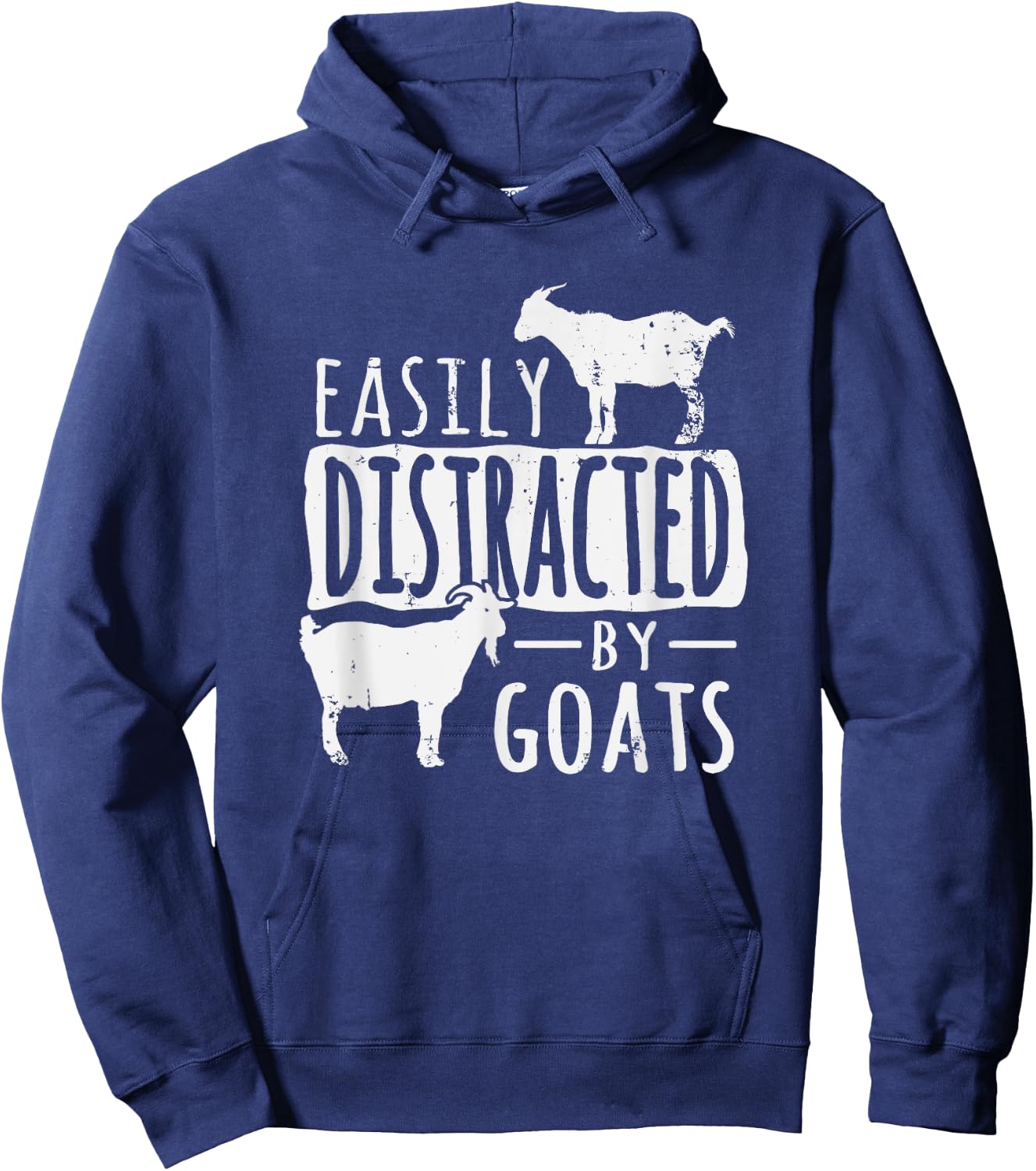 Funny Easily Distracted By Goats Country Hoodie - Hoodie | Navy