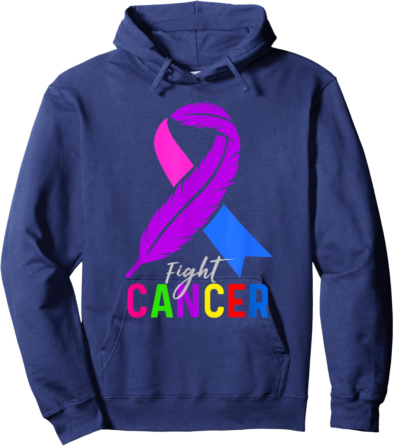 Fight Cancer Ribbon for Cancer Awareness Hoodie - Hoodie | Navy