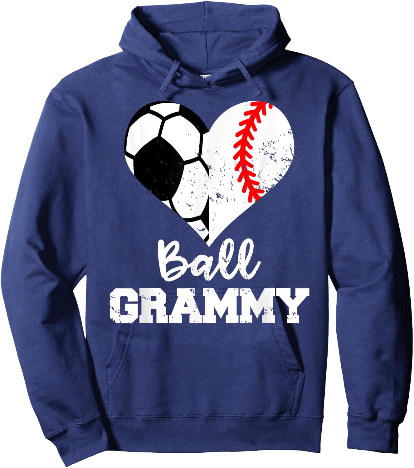 Ball Grammy Heart Funny Soccer Baseball Grammy Hoodie - Hoodie | Navy