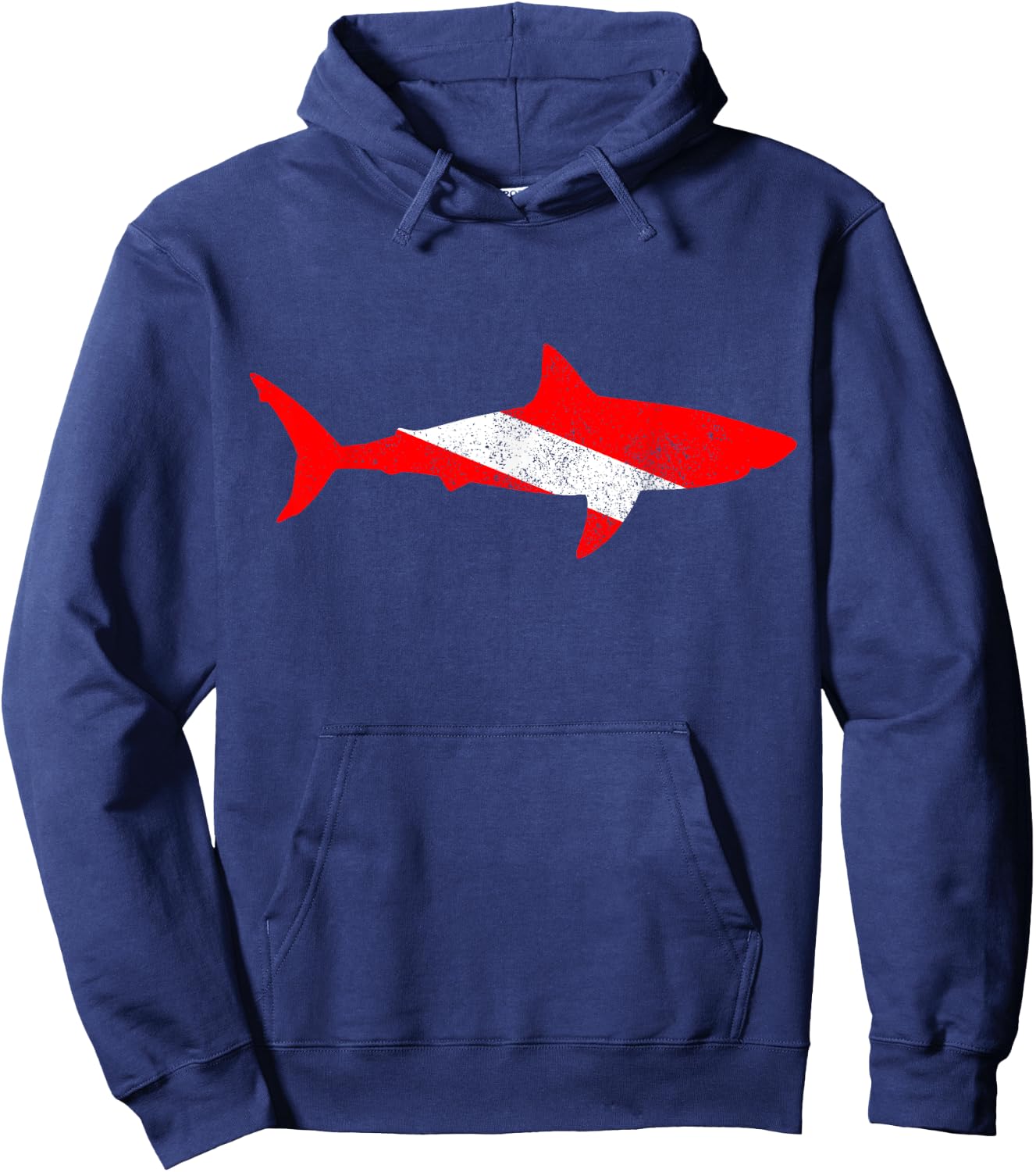 Shark Diving Scuba Diver Scuba Diving Flag Hoodie - Hoodie | Navy