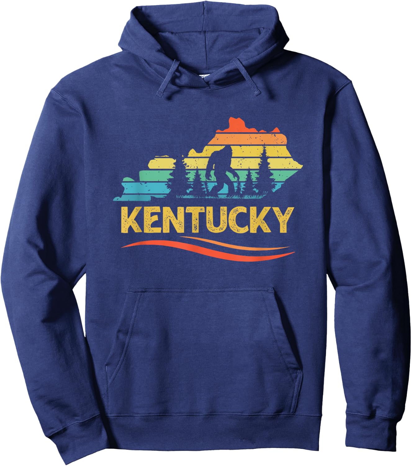 Kentucky with a Bigfoot or a Sasquatch Hoodie - Hoodie | Navy