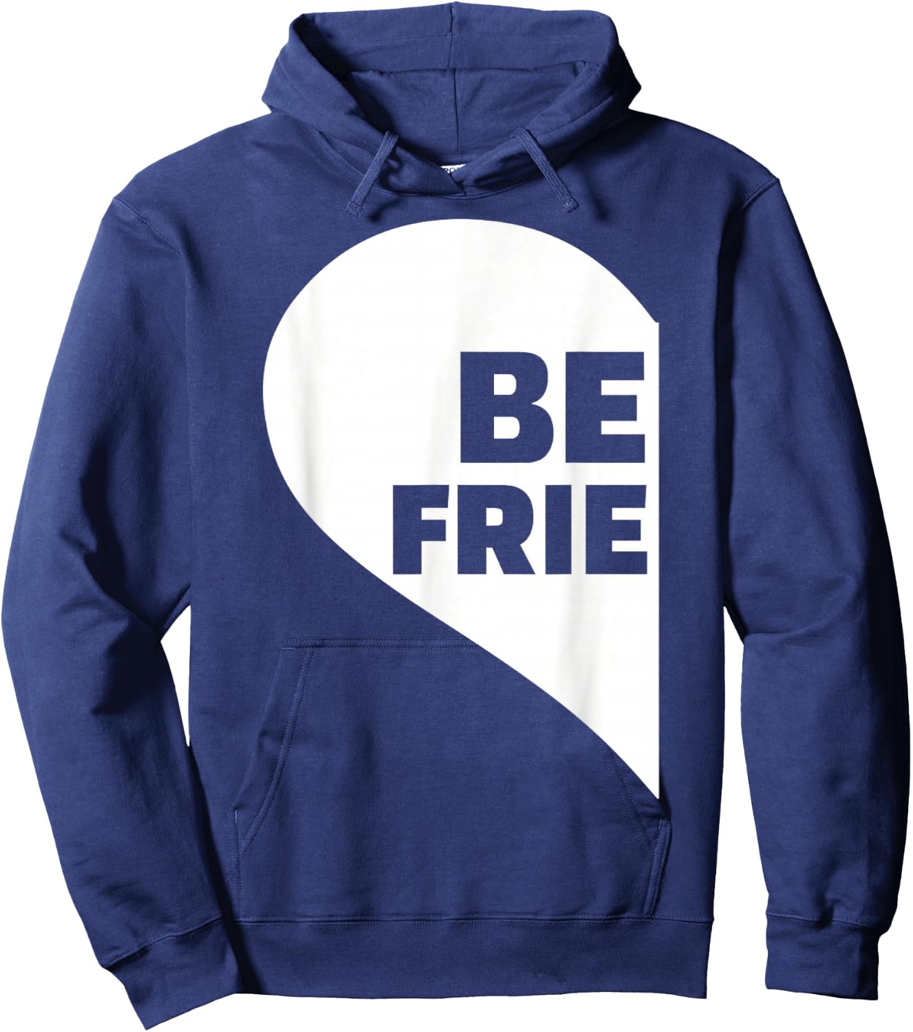 Best Friends Left Heart Half Hoodie - Hoodie | Navy