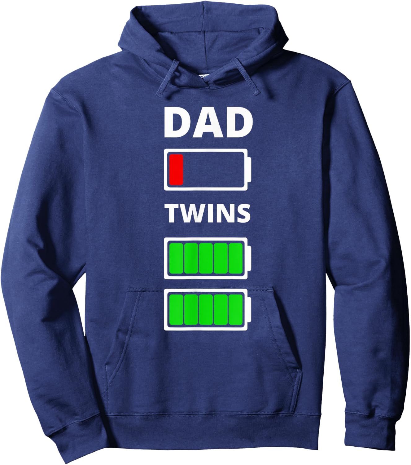 Dad Tired Low battery Twins Funny Hoodie - Hoodie | Navy