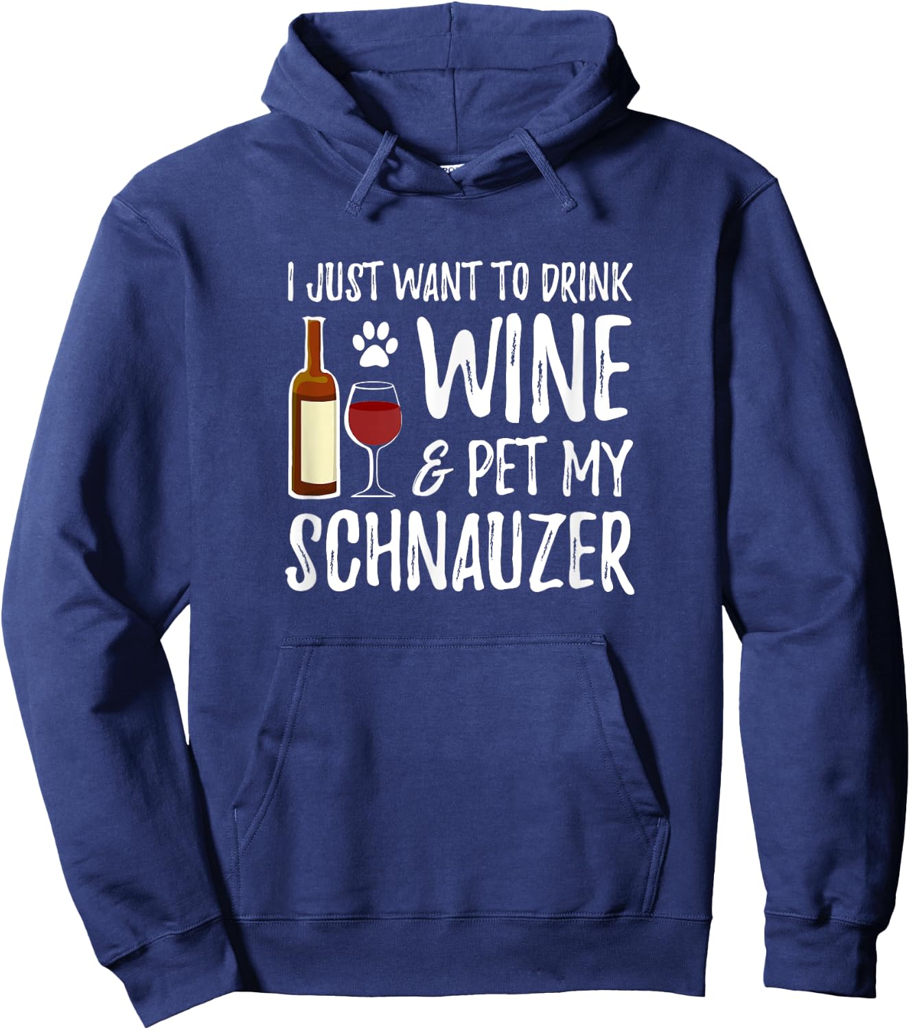 Wine and Schnauzer for Schnauzer Dog Mom Hoodie - Hoodie | Navy