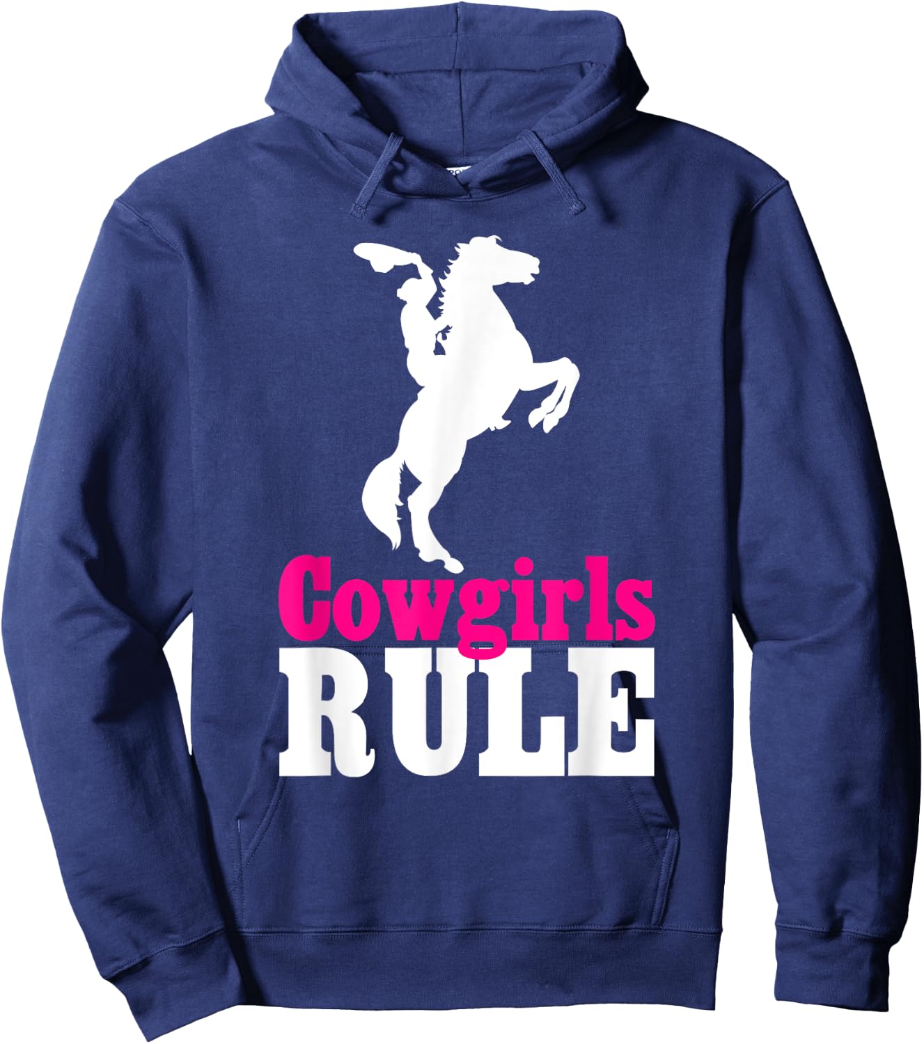 Cowgirls Rule, Horse, Country, Western, Cute Hoodie - Hoodie | Navy