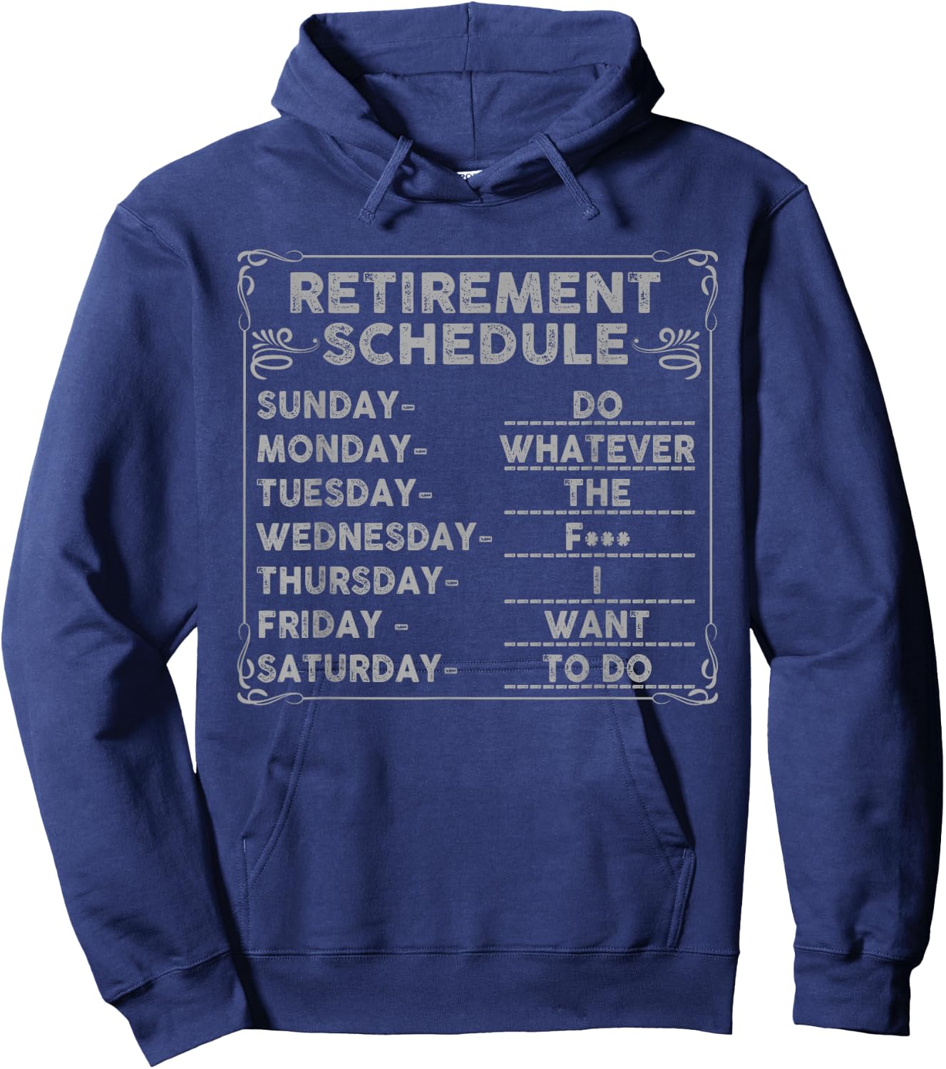 Retired women - Retirement weekly schedule Hoodie - Hoodie | Navy