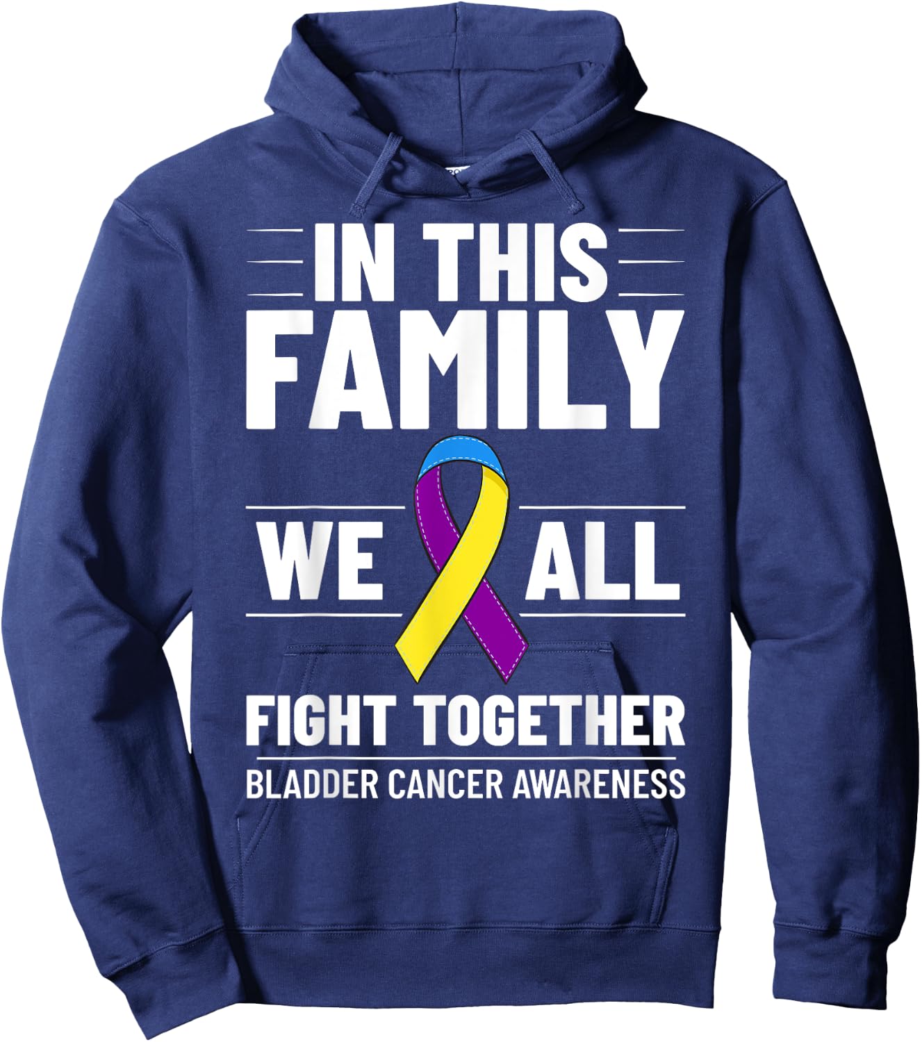 Bladder Cancer Ribbon Awareness Chemo Survivor Hoodie - Hoodie | Navy