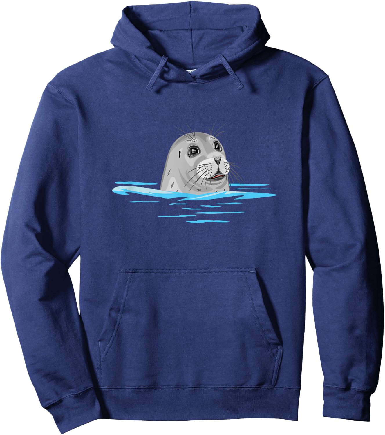 Cute floating seal. Seal in the sea Hoodie - Hoodie | Navy