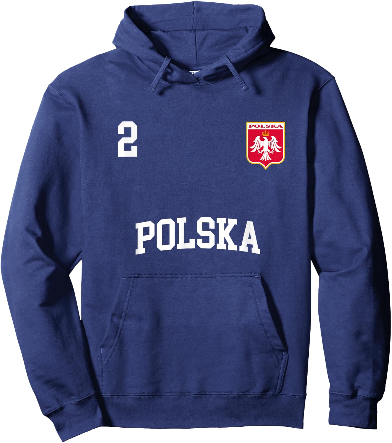Poland Team Sports Number 2 Soccer Polish Flag Hoodie - Hoodie | Navy